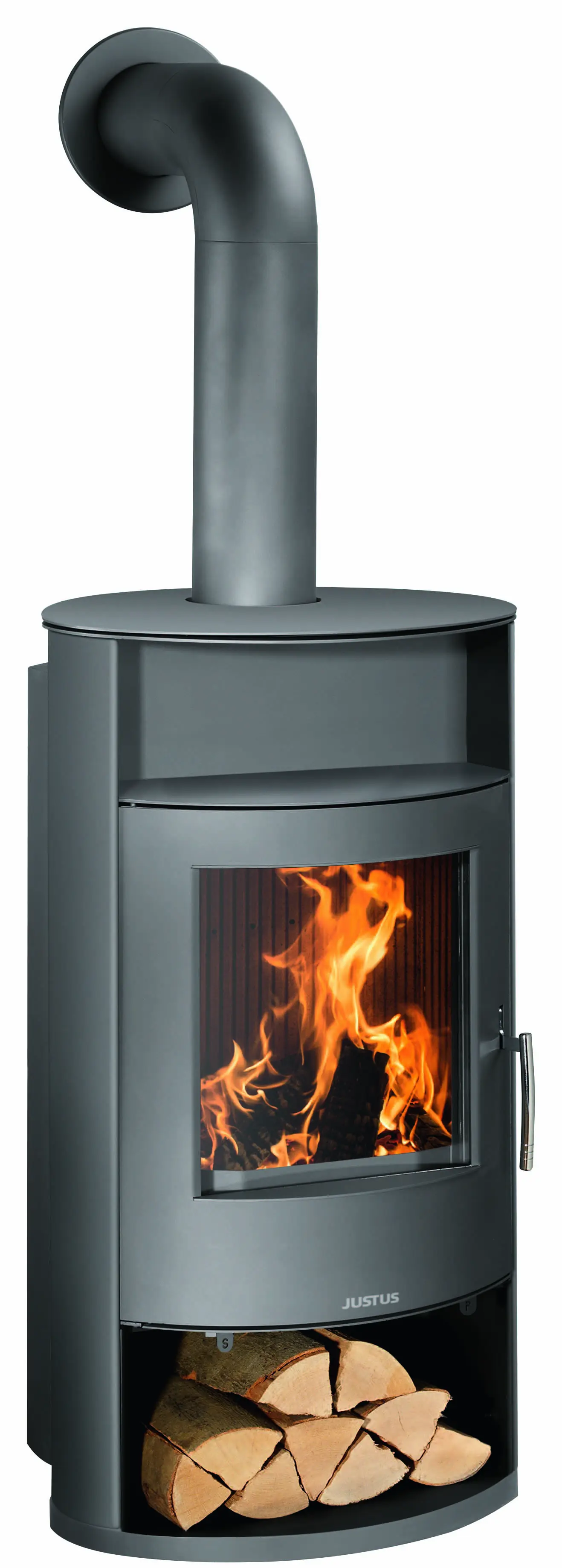 Justus Kaminofen Island Aqua II Stahl gussgrau 10 kW