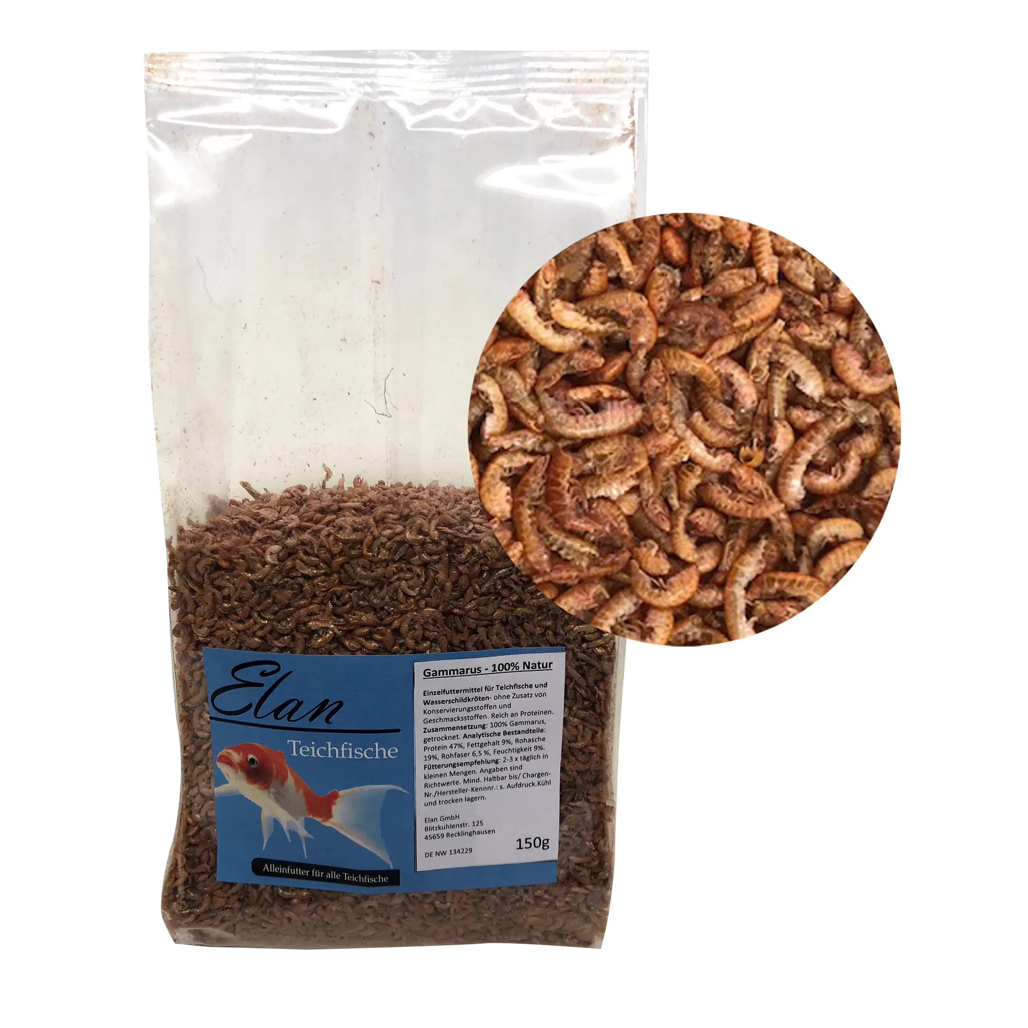 Elan Gammarus natürliches Premiumteichfutter 150 g