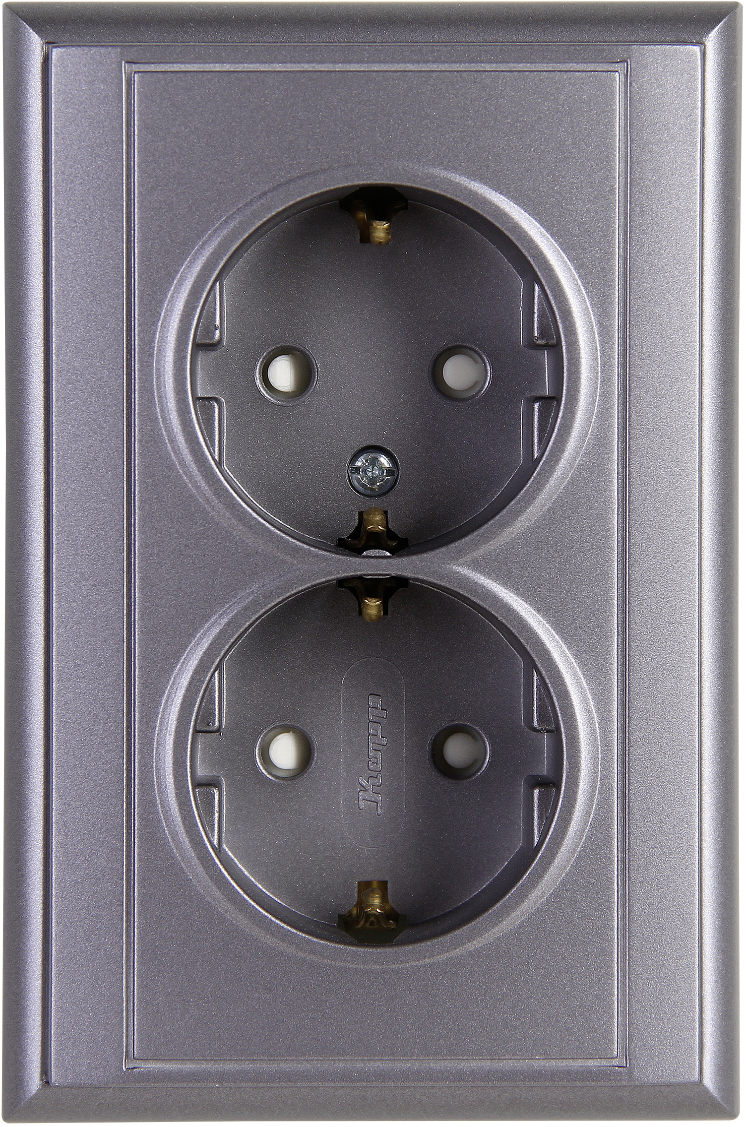 Kopp Schutzkontakt-Steckdose 2-fach MALTA silber-anthrazit, 927615084