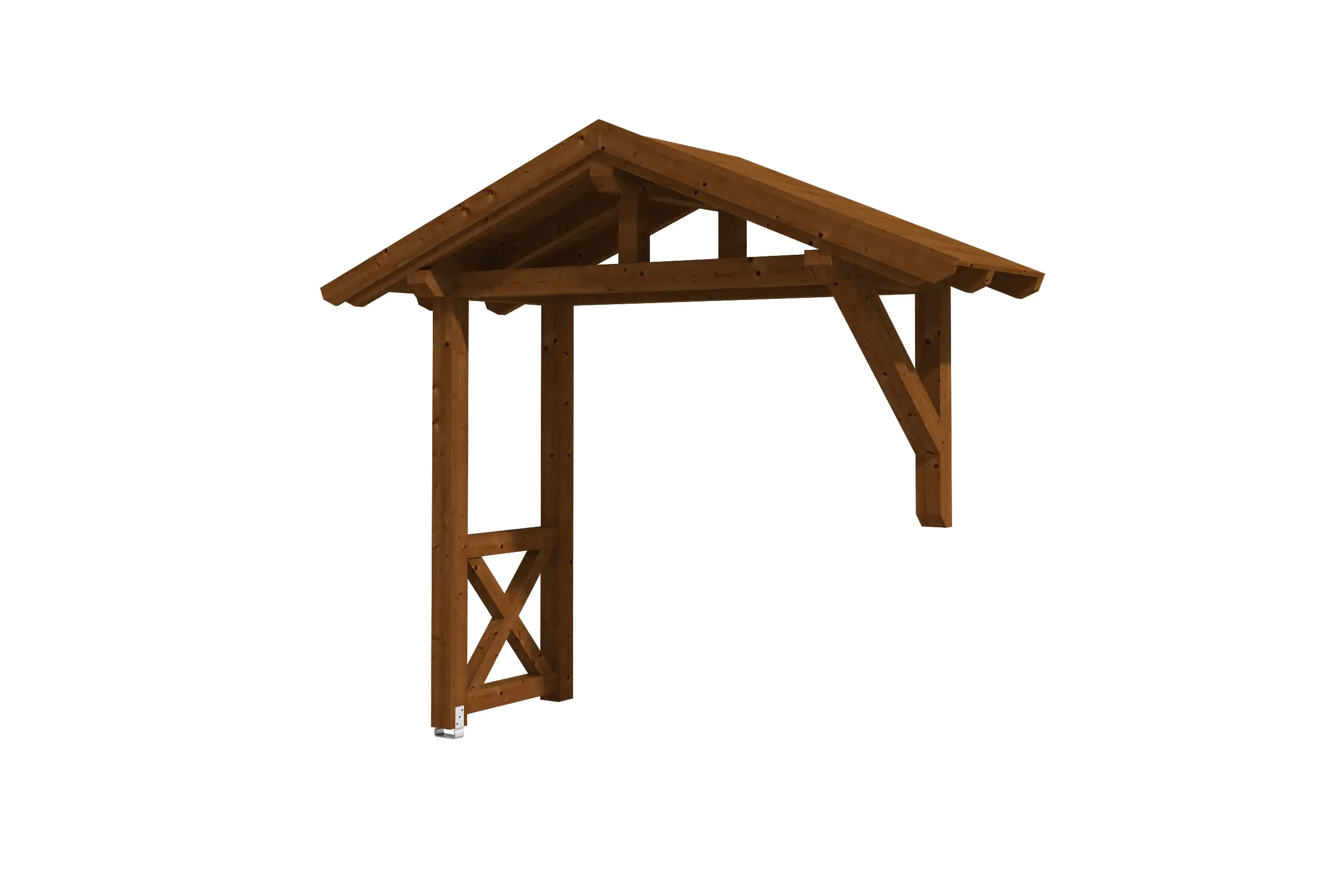 SKAN HOLZ Vordach Stralsund Typ 3 289 x 116 cm, lasiert in Nussbaum