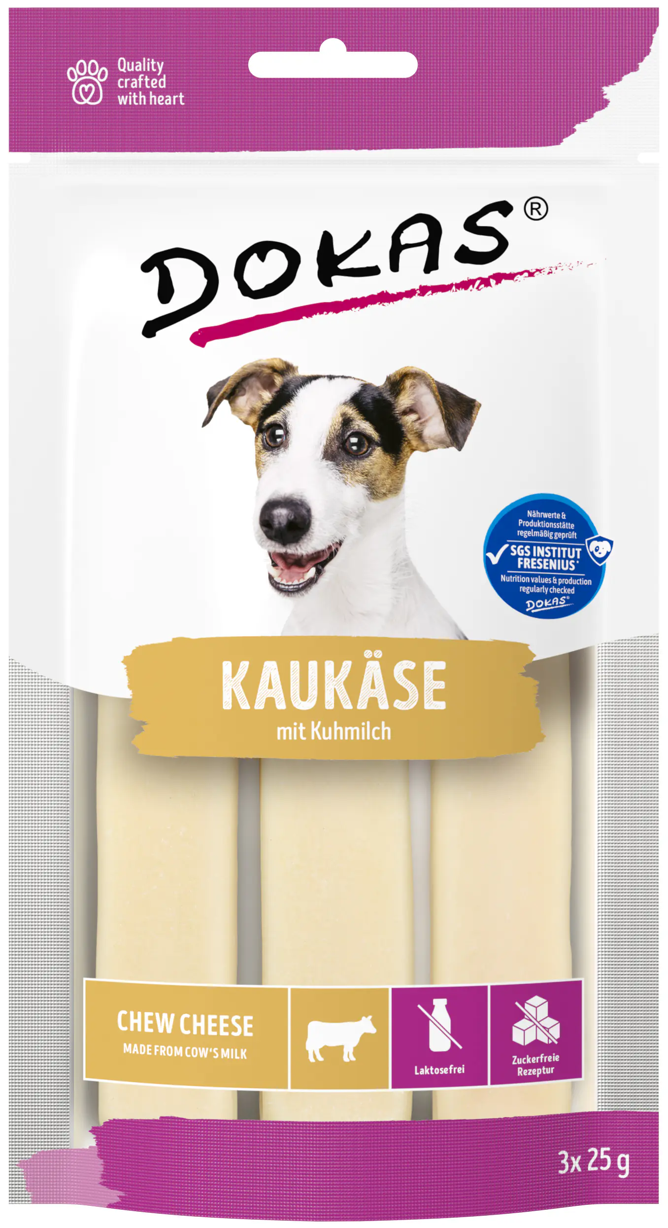 Dokas Hundesnack Kaukäse laktosefrei 75 g - 3 Stück