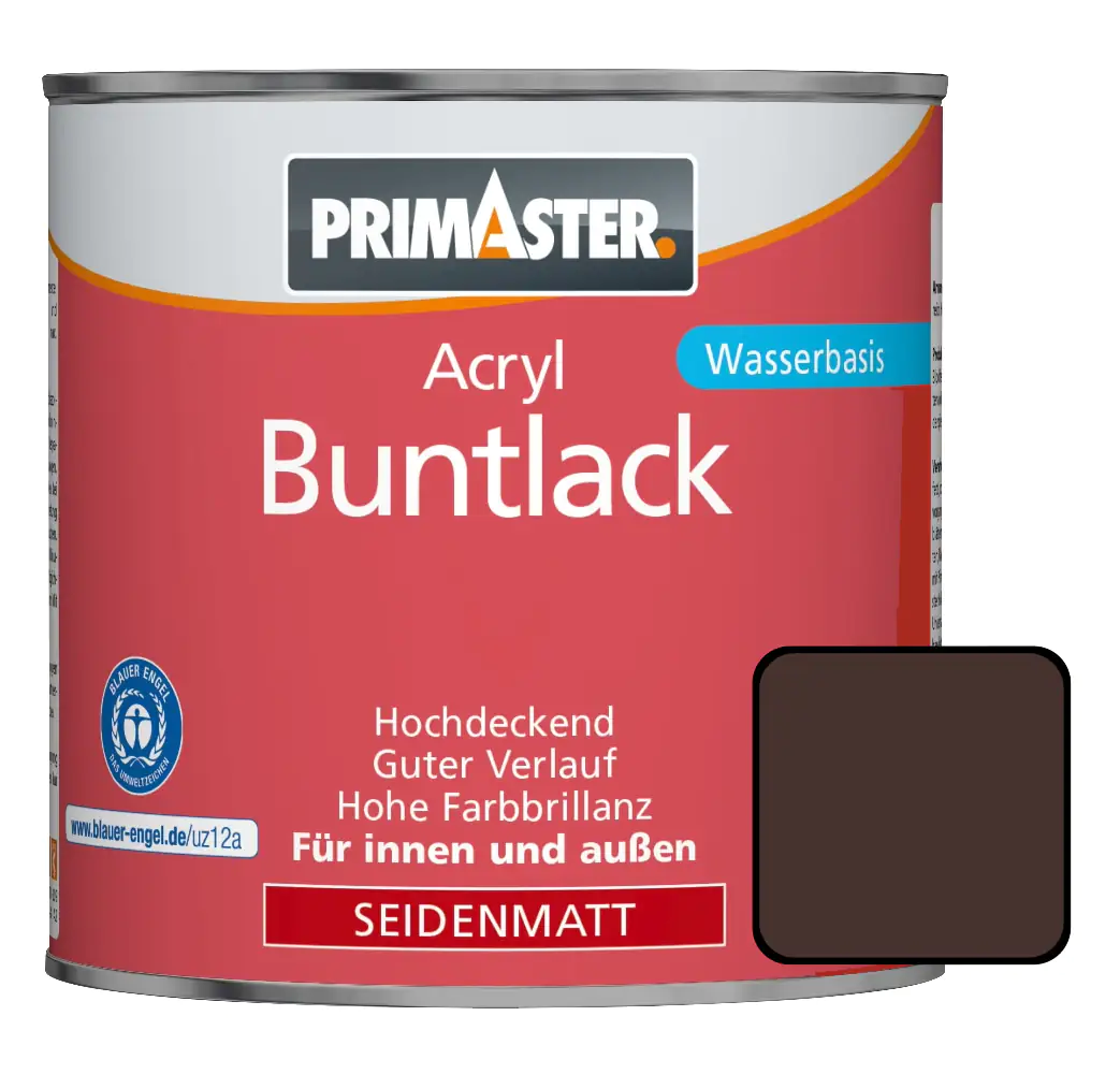 Primaster Acryl Buntlack RAL 8017 125 ml schokobraun seidenmatt Primaster Acryl Buntlack RAL 8017 125 ml schokobraun seidenmatt