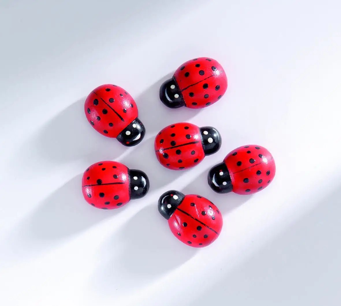 Glorex Holzstreuteile Marienkäfer, 6 Stück