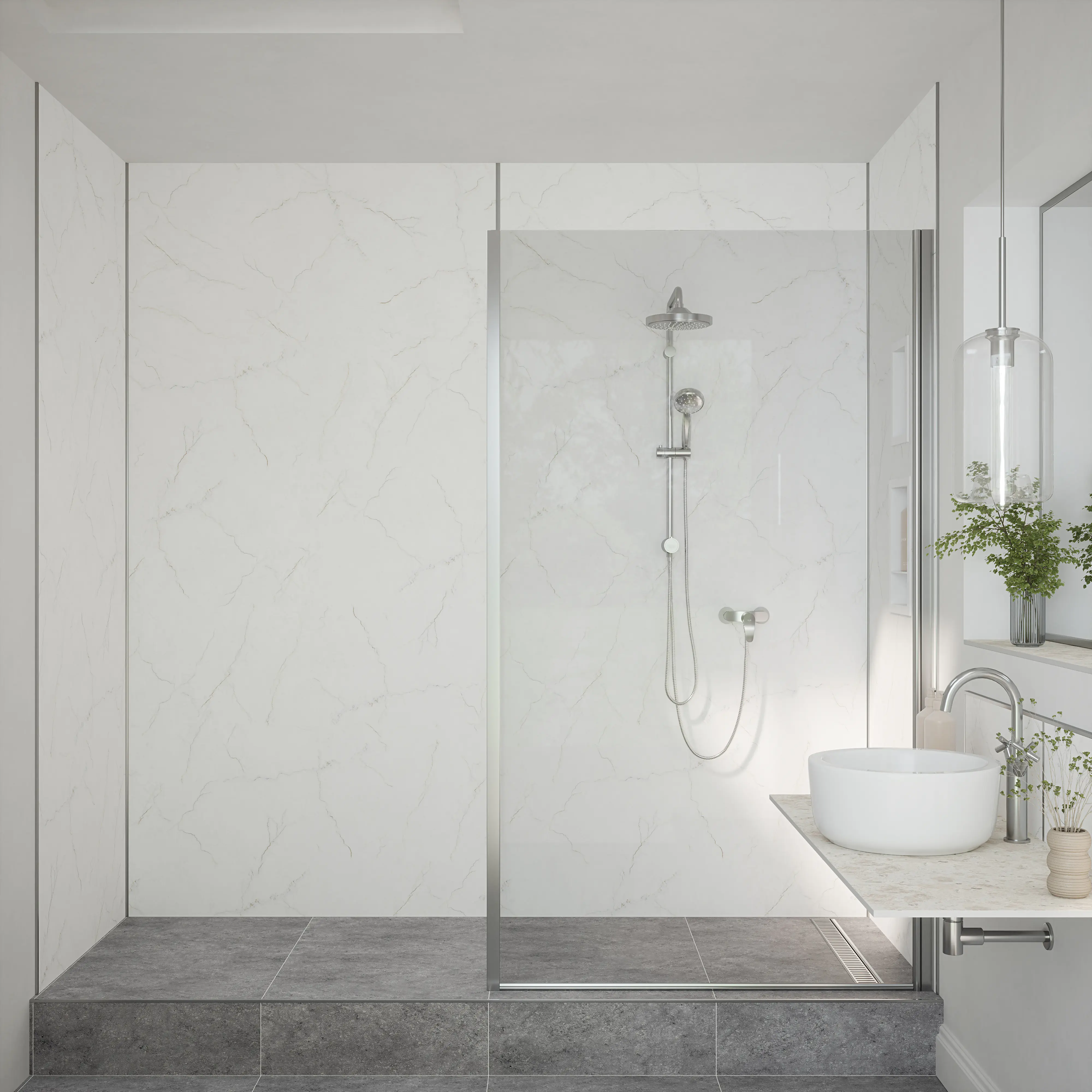 Wetwall Alloy Wandpaneel  Bianco Venato 120 x 244 cm