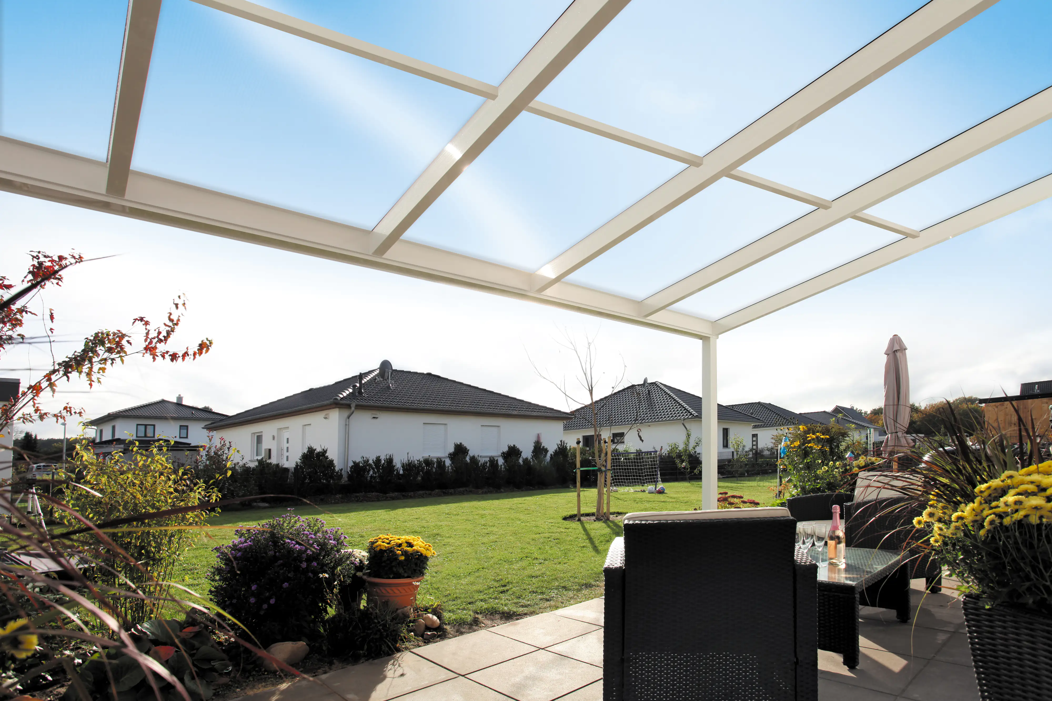 SKAN HOLZ Terrassenüberdachung Modena 541 x 257 cm Aluminium Weiß