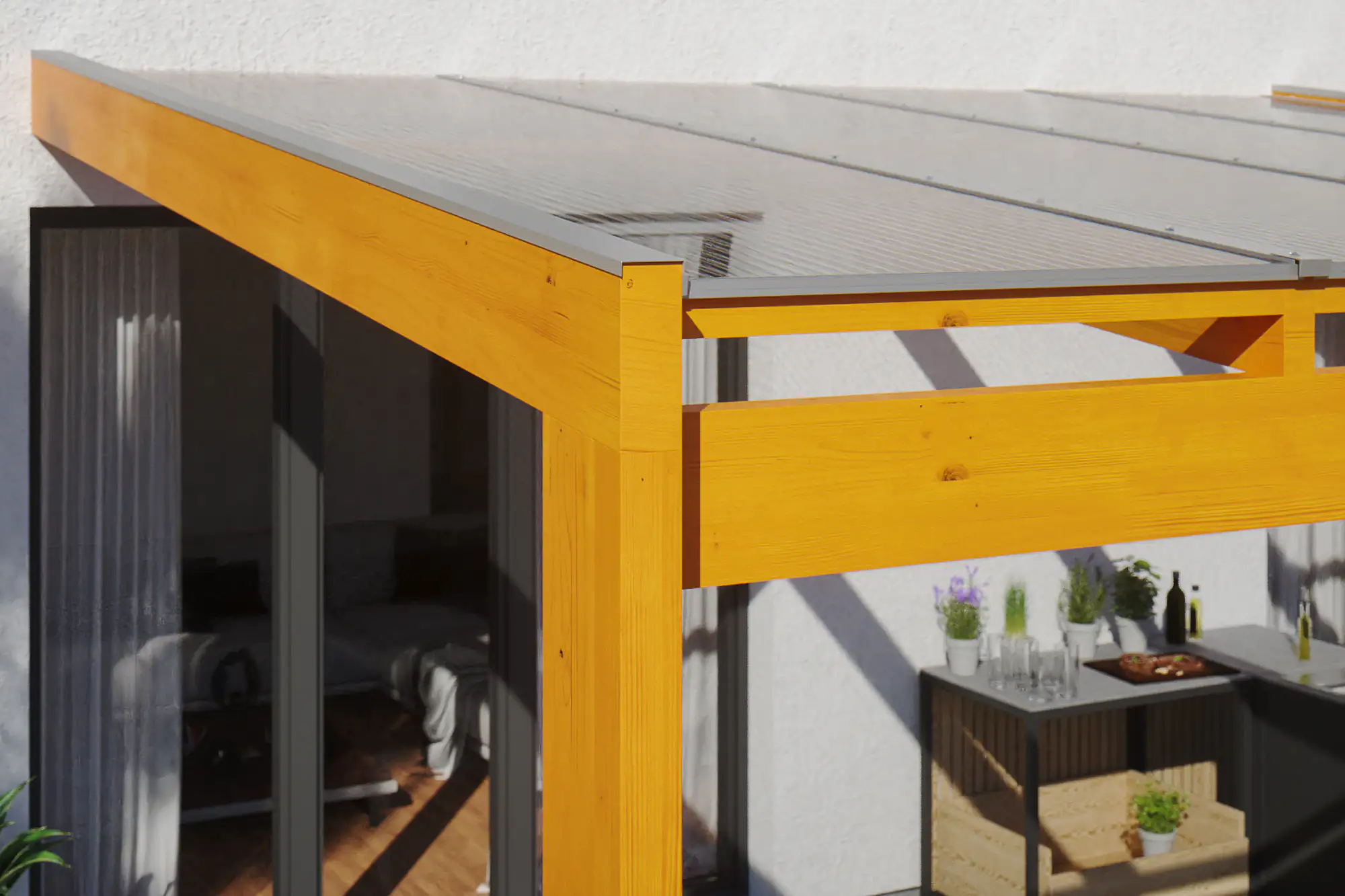 SKAN HOLZ Terrassenüberdachung Novara 450 x 359 cm Leimholz