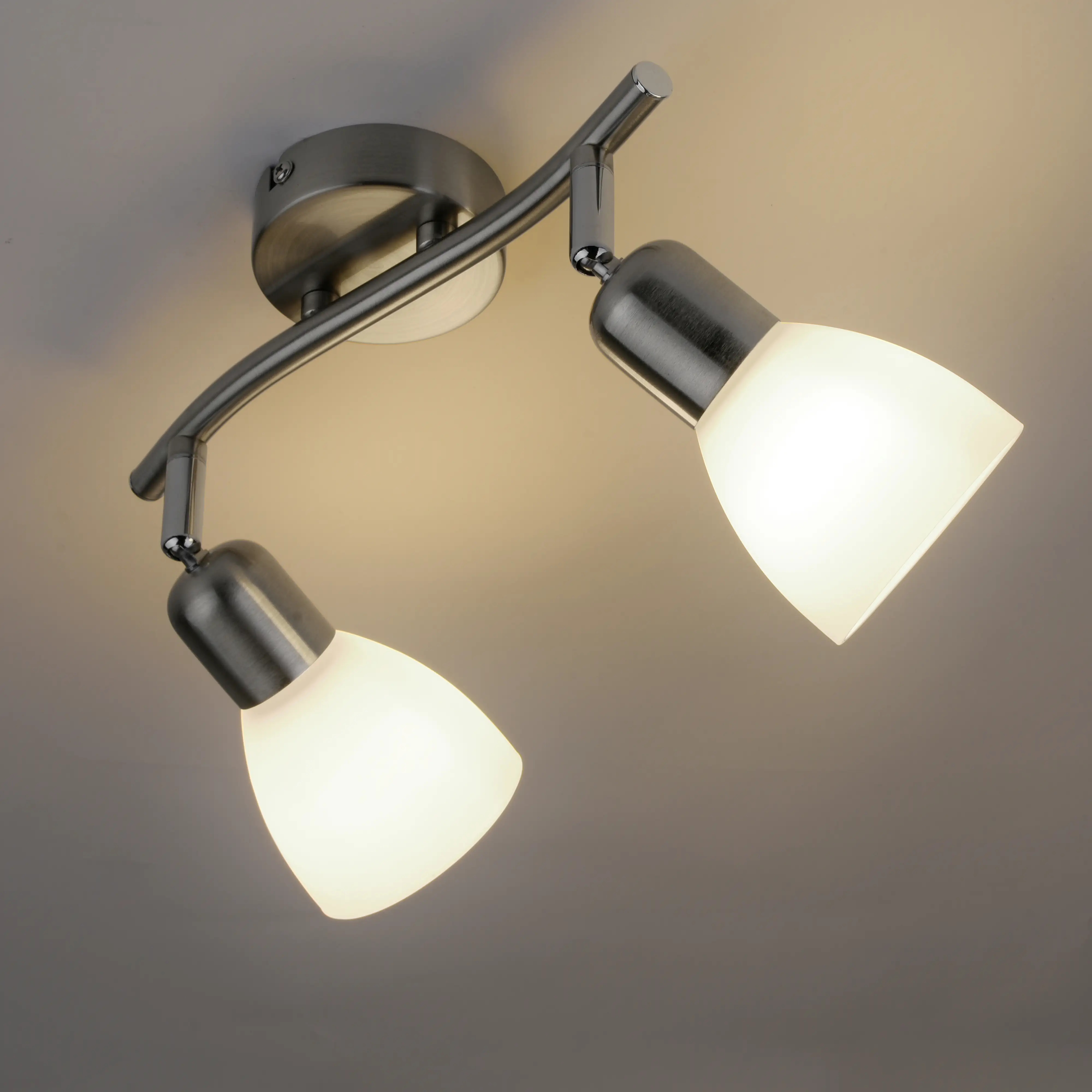 4043689977085_2656109 Leuchten Direkt 2er Spot Karo stahl-weiß 44,8 x 22 cm E14, max. 40 W