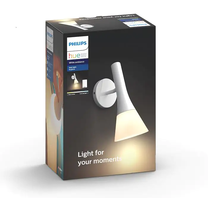Philips Hue Wandleuchte White Ambiance Explore weiß 27,1 x 19,8 cm