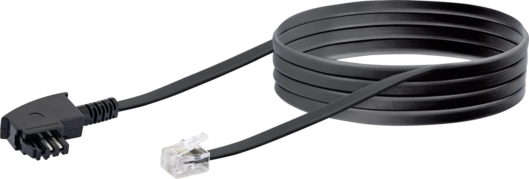 Schwaiger Telefon Anschlusskabel TAL6236 533 TAE (N) RJ11 schwarz, 6,0m, 1x TAE (N) / 1x RJ11
