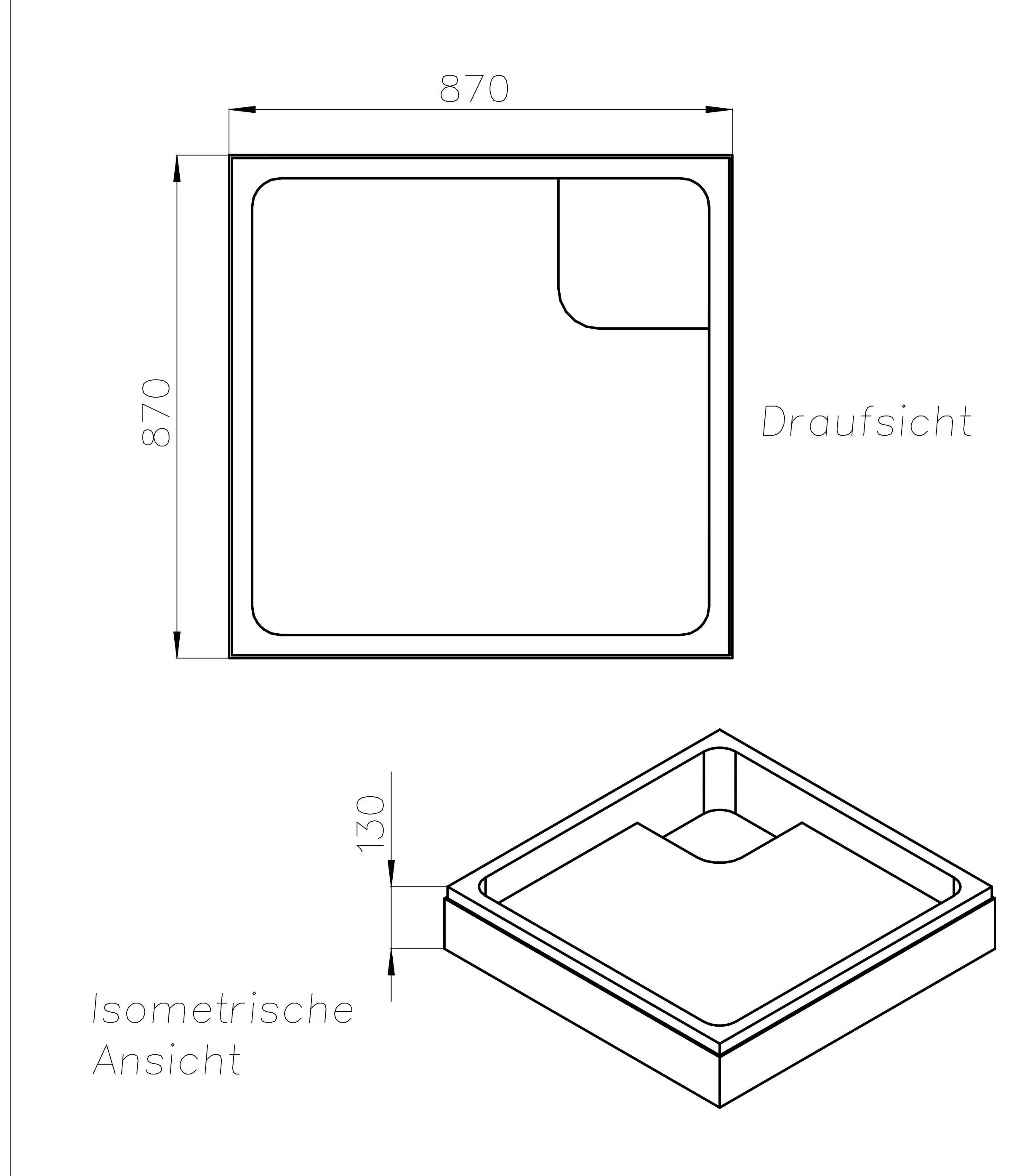 Ottofond Wannenträger Rubi zu Duschwanne Rubi 90 x 90 cm