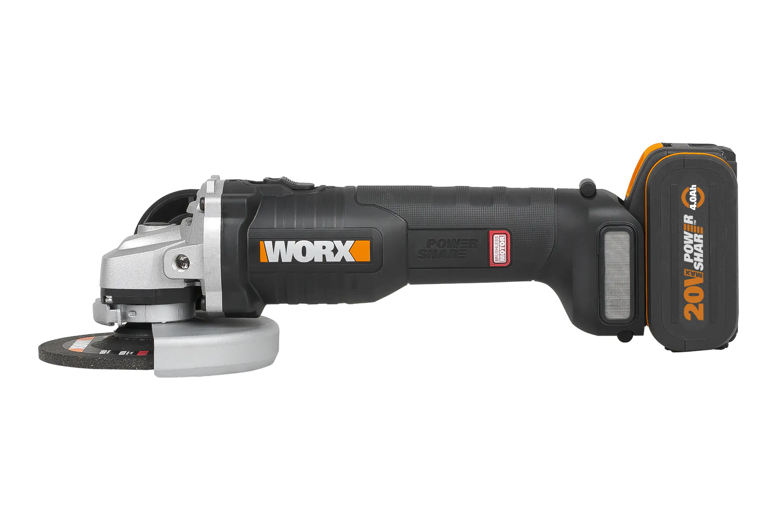 Worx Akku-Winkelschleifer WX812 20 V 4,0 Ah 125 mm bürstenloser Motor Worx Akku-Winkelschleifer WX812 20 V 4,0 Ah 125 mm bürstenloser Motor