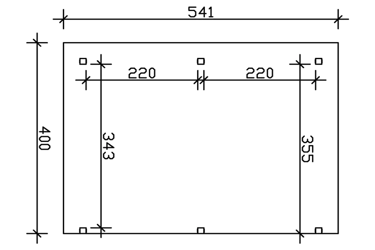 SKAN HOLZ Terrassenüberdachung Siena 541 x 400 cm Leimholz