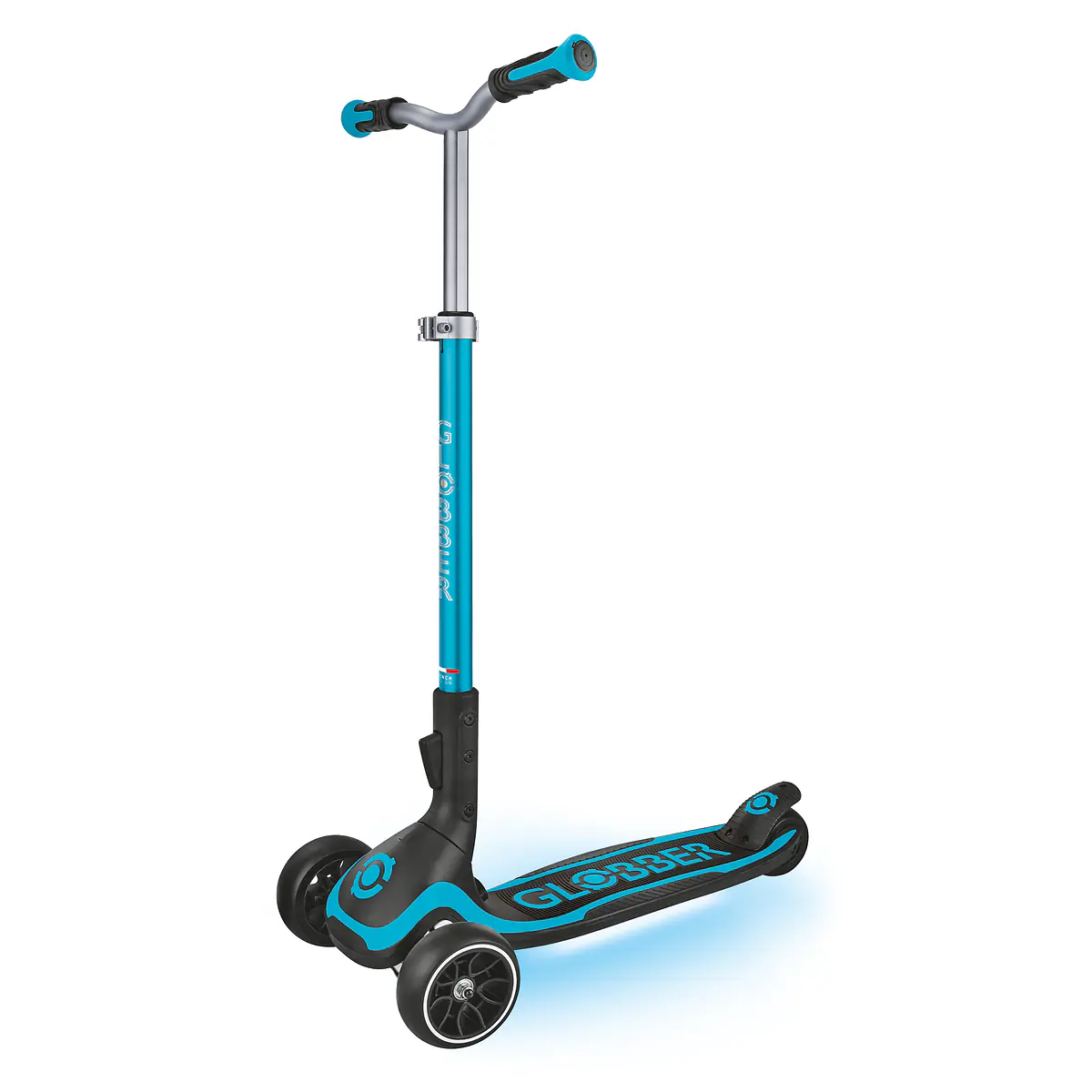 Globber Scooter für Kinder mit Leuchtrollen Ultimum Lights blau