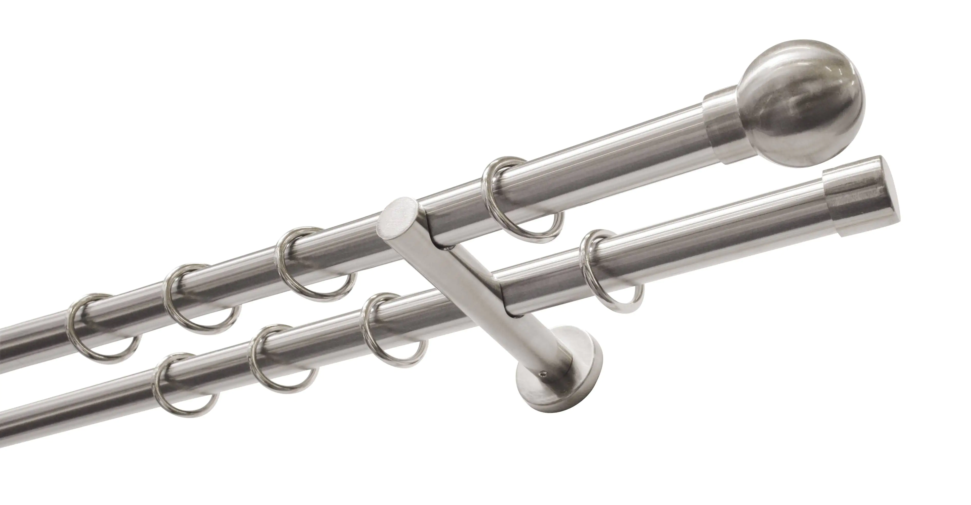 Gardinia Stilgarnitur 2-Lauf edelstahloptik, Kugel, 160 cm