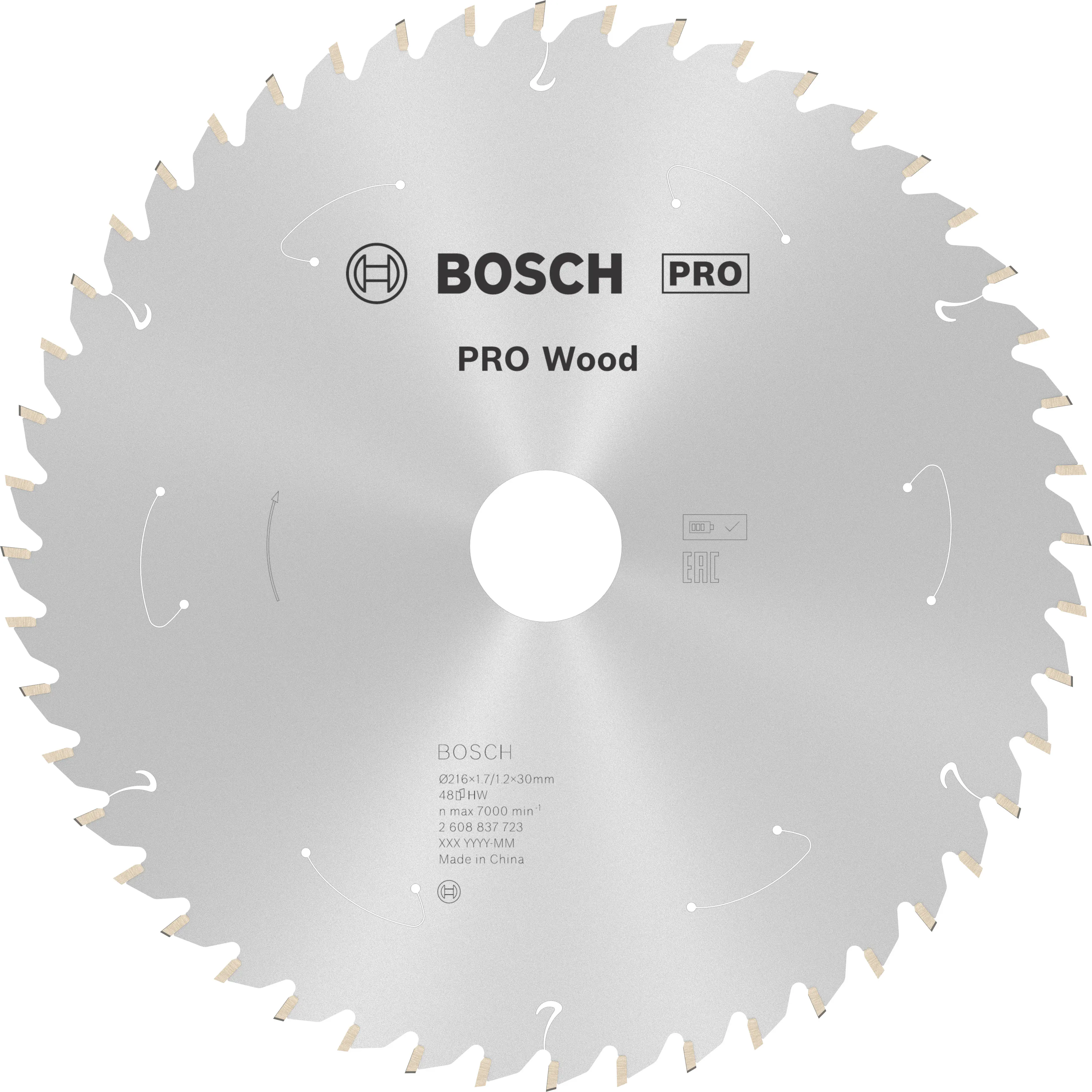 Bosch PRO Wood cordless Kreissägeblatt 216 x 1,7 x 30 mm T48
