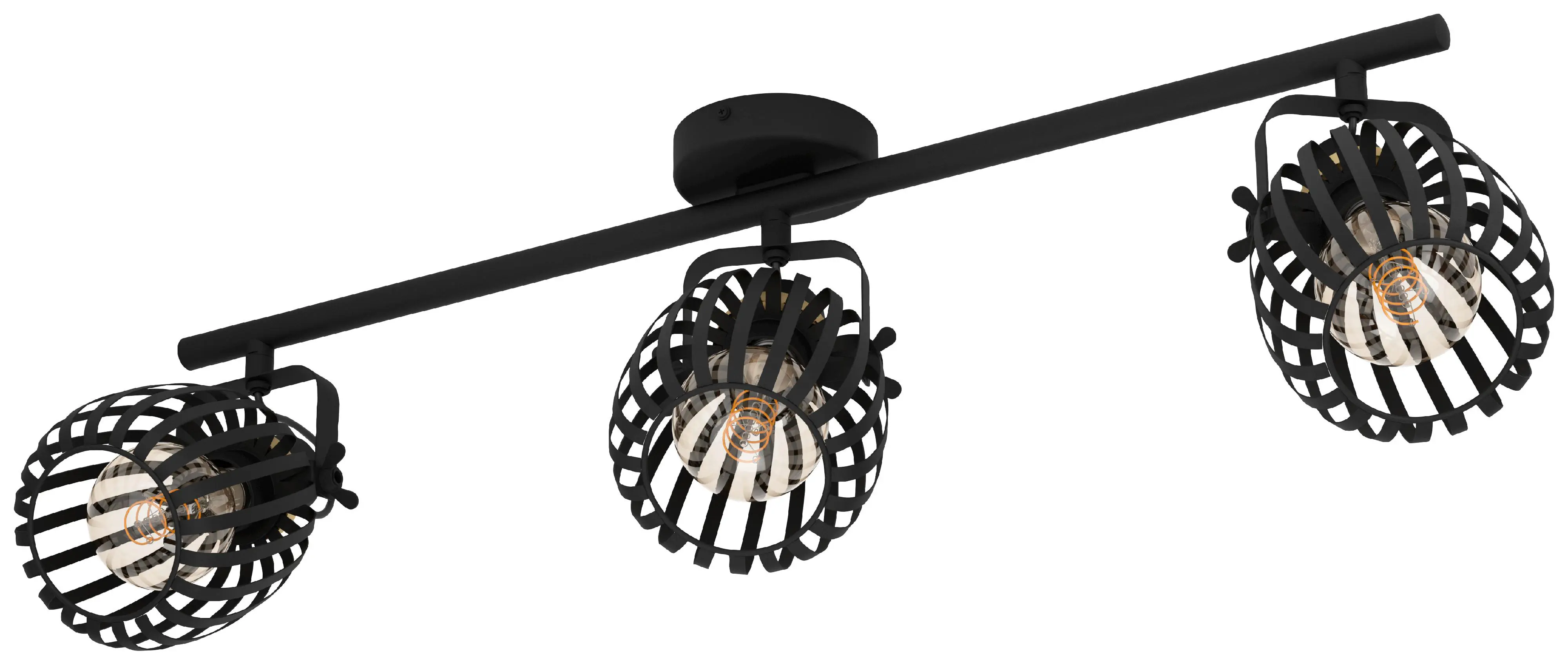 Eglo 3er Spot Girona schwarz messing 77,5 x 19 cm