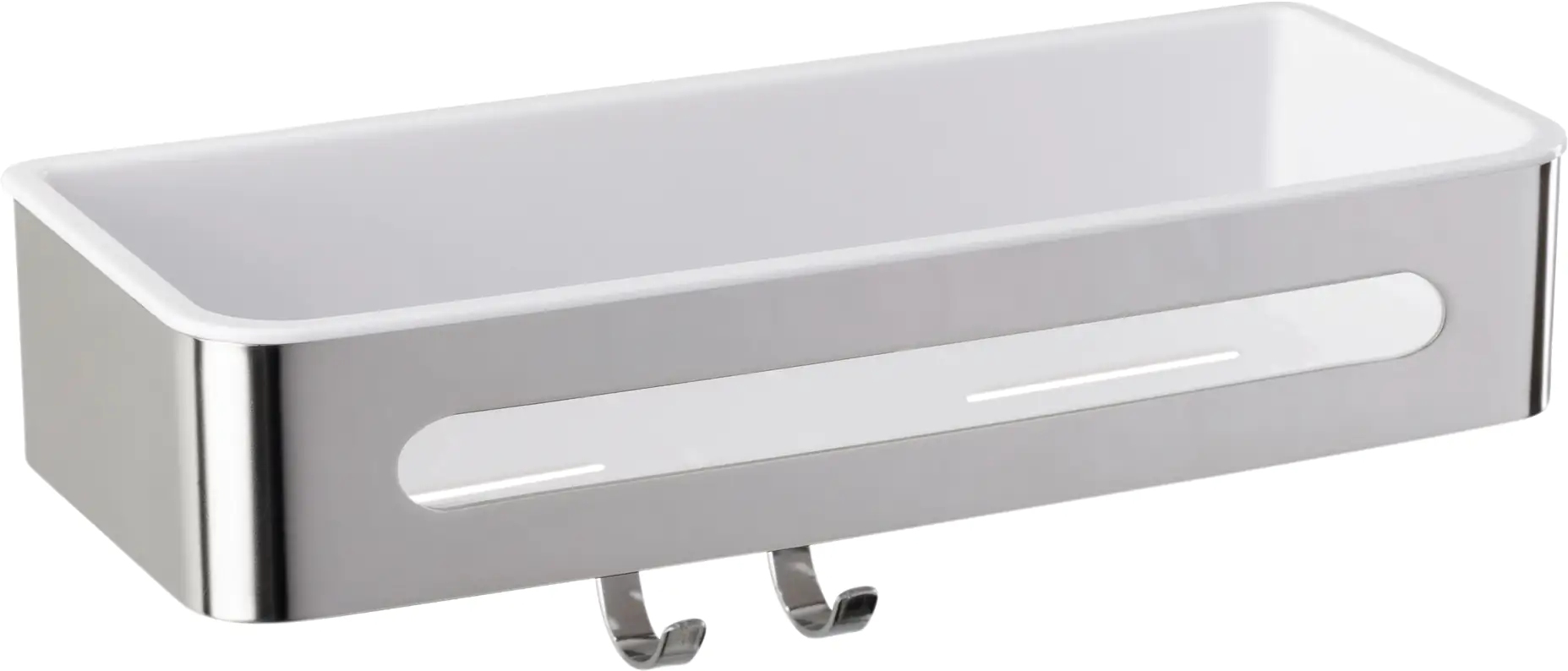 4008838226070_1775430 Wenko Wandablage mit Haken Premium Plus Edelstahl, Kunststoff, silber