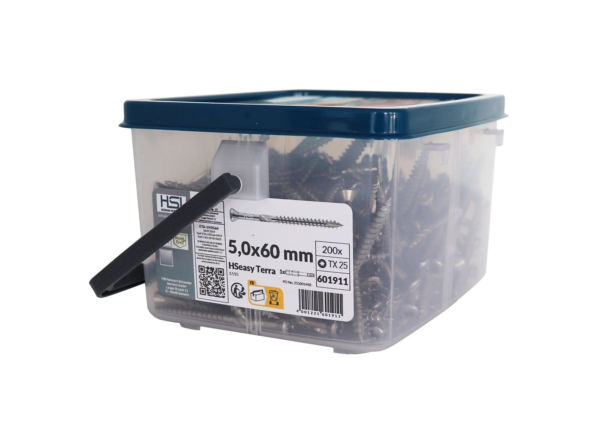 HSeasy Terra Terrassenschrauben TX 25 Ø 5,0 x 60 mm - 200 Stk.
