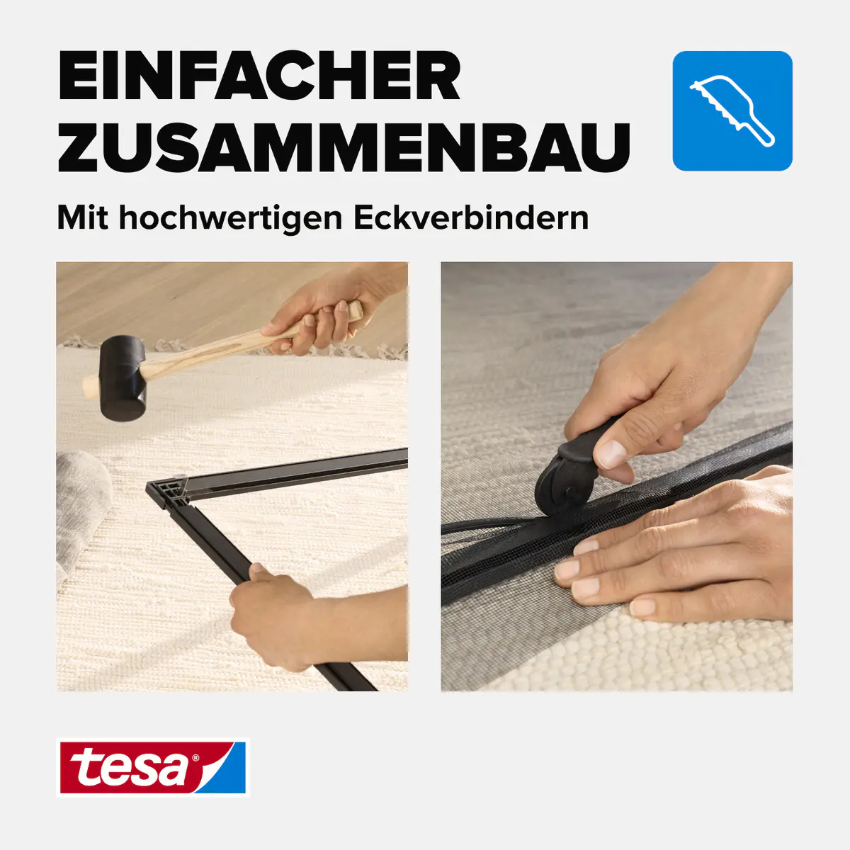 tesa Insektenschutz-Fenster COMFORT 120 x 150 cm anthrazit