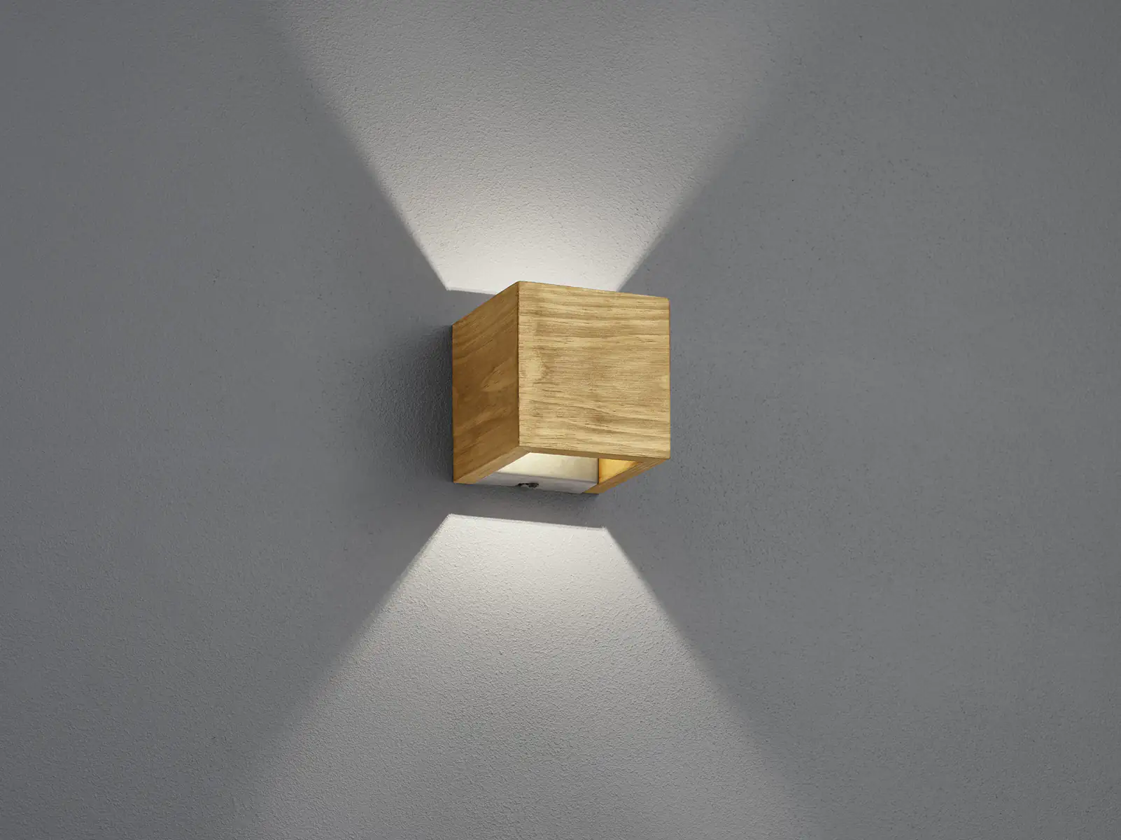Trio Leuchten LED-Wandleuchte Brad nickel antik Holz Up- & Downlight