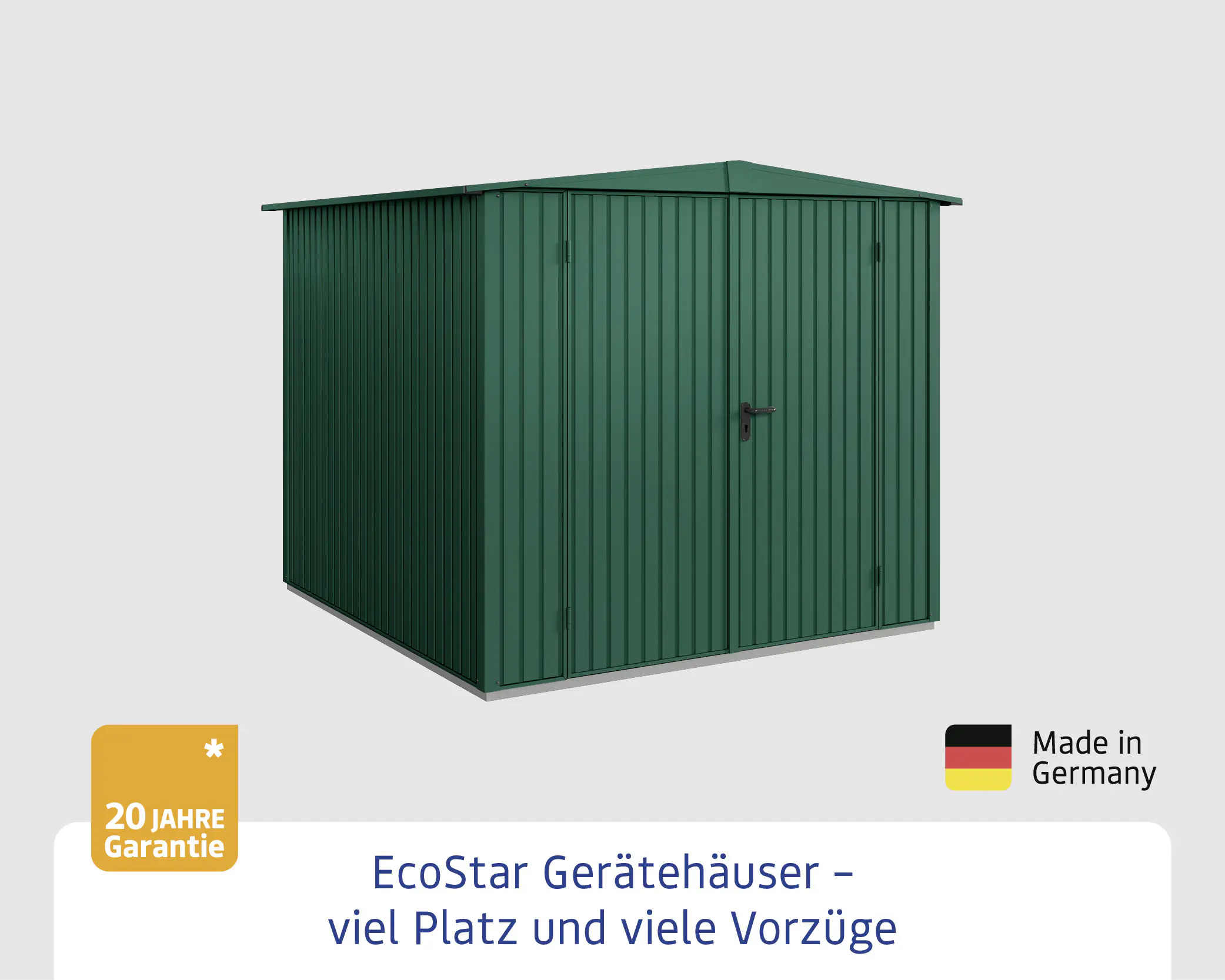EcoStar Gerätehaus Trend-S Typ 2 258,8 x 247,7 x 216 cm moosgrün