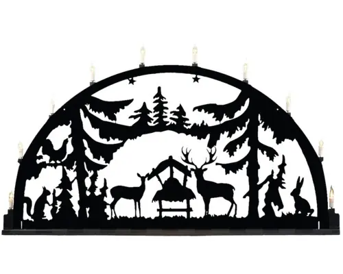 Saico Lichterbogen LED Wald inkl. Lichterkette Aluminium 100 cm warmweiß schwarz