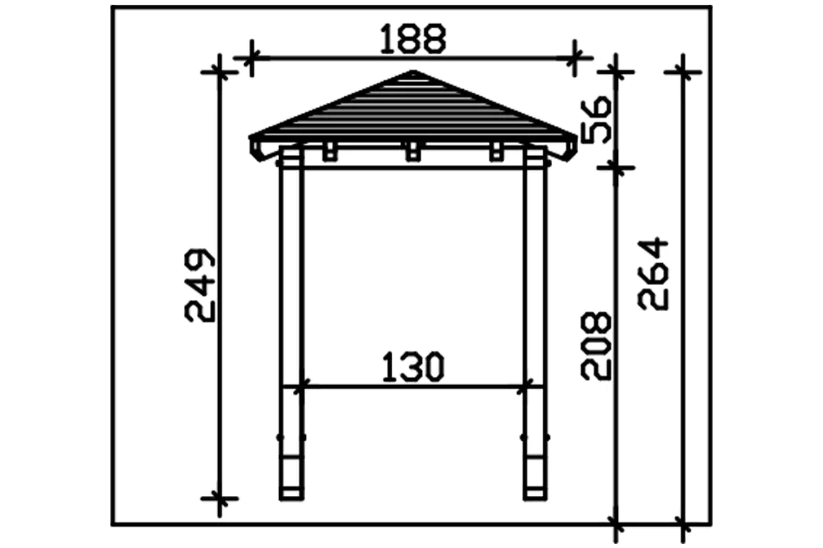 SKAN HOLZ Vordach Wesel Typ 2 188 x 126 cm, natur