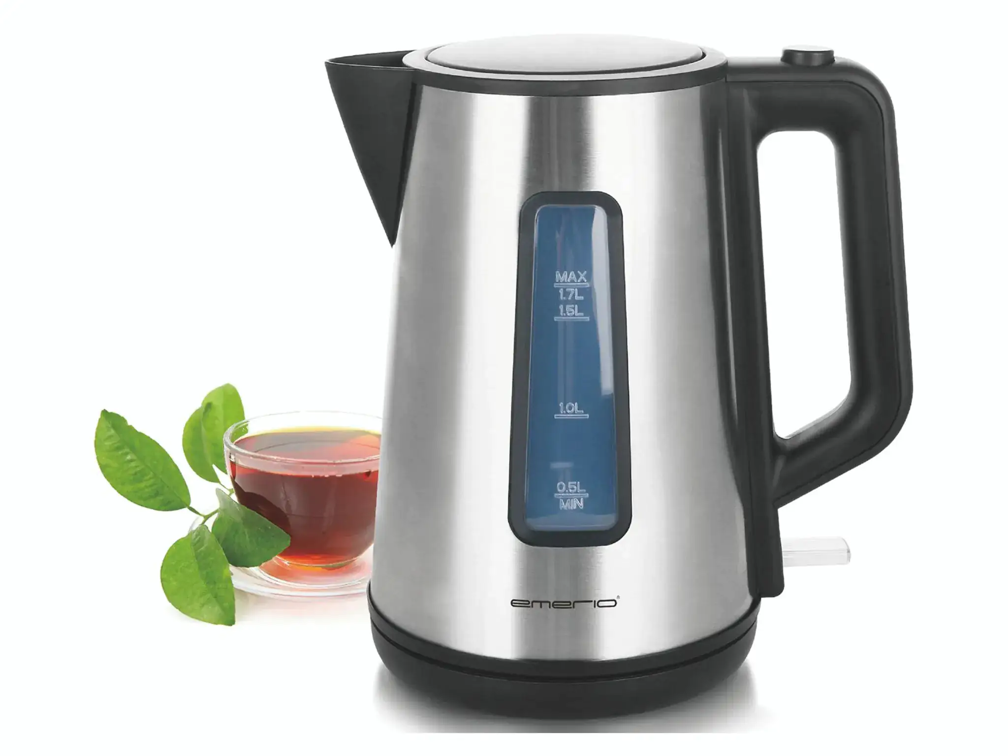 Emerio Wasserkocher WK-122829, 1,7 Liter, 2200 Watt, edelstahl