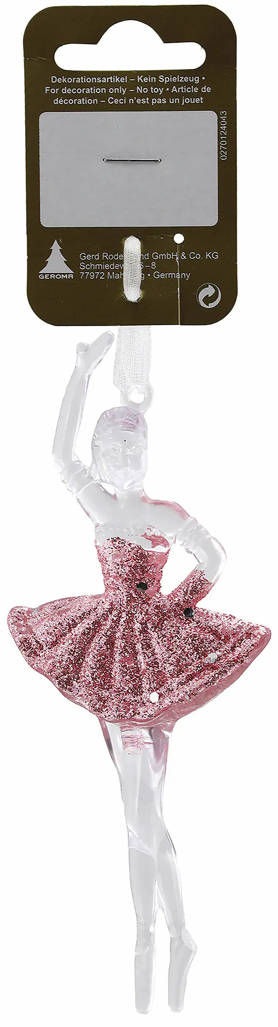 Dekofigur Ballerina aus Kunststoff 12 cm pink 1 Stück