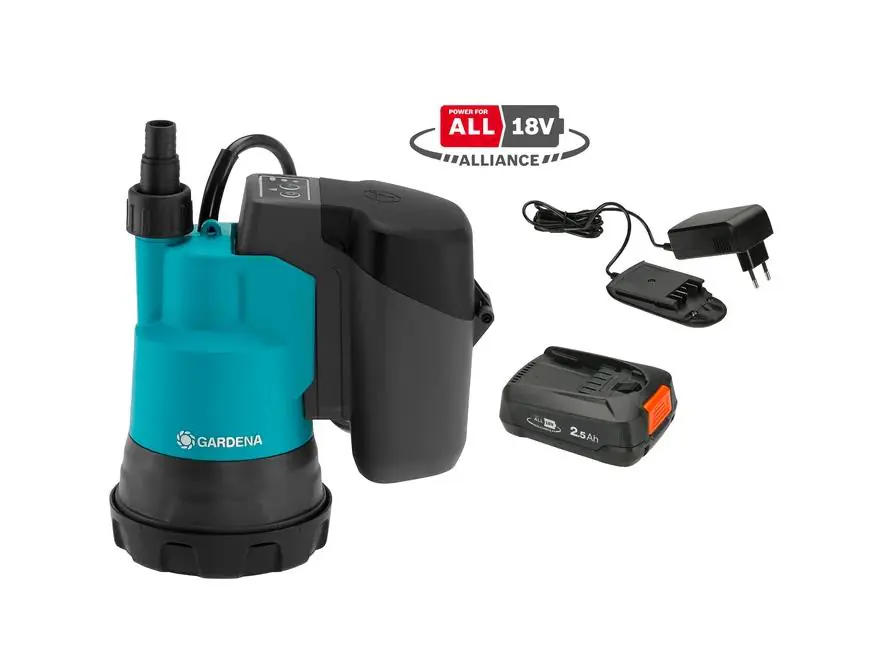 Gardena Akku-Tauchpumpe 2000-2 18V P4A Ready-To-Use Set
