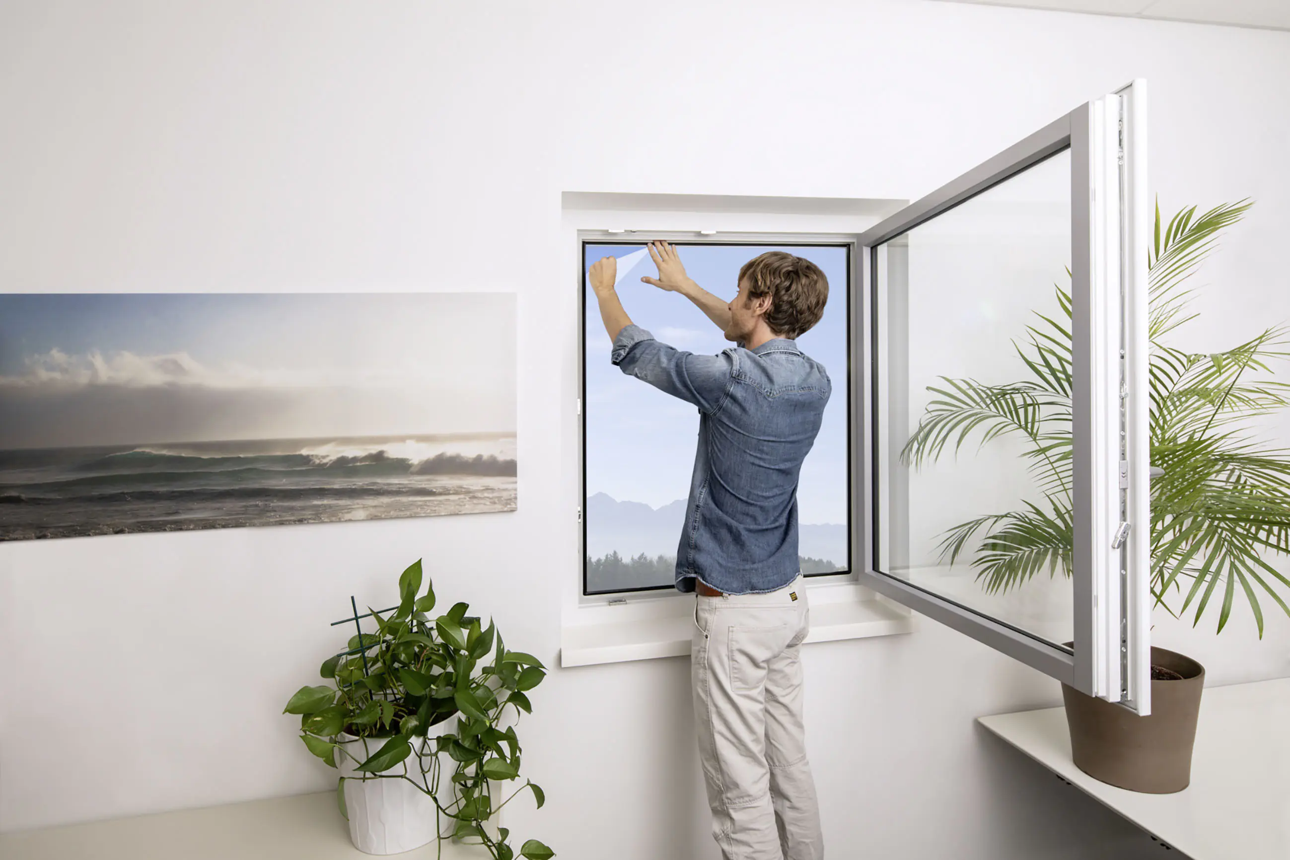 TrendLine Fliegengitter 130 x 150 cm weiß kürzbar