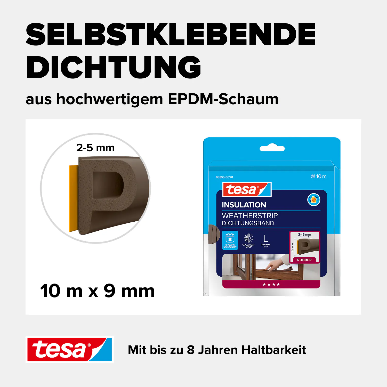 tesa Insulation P-Profil Classic 10 m, braun