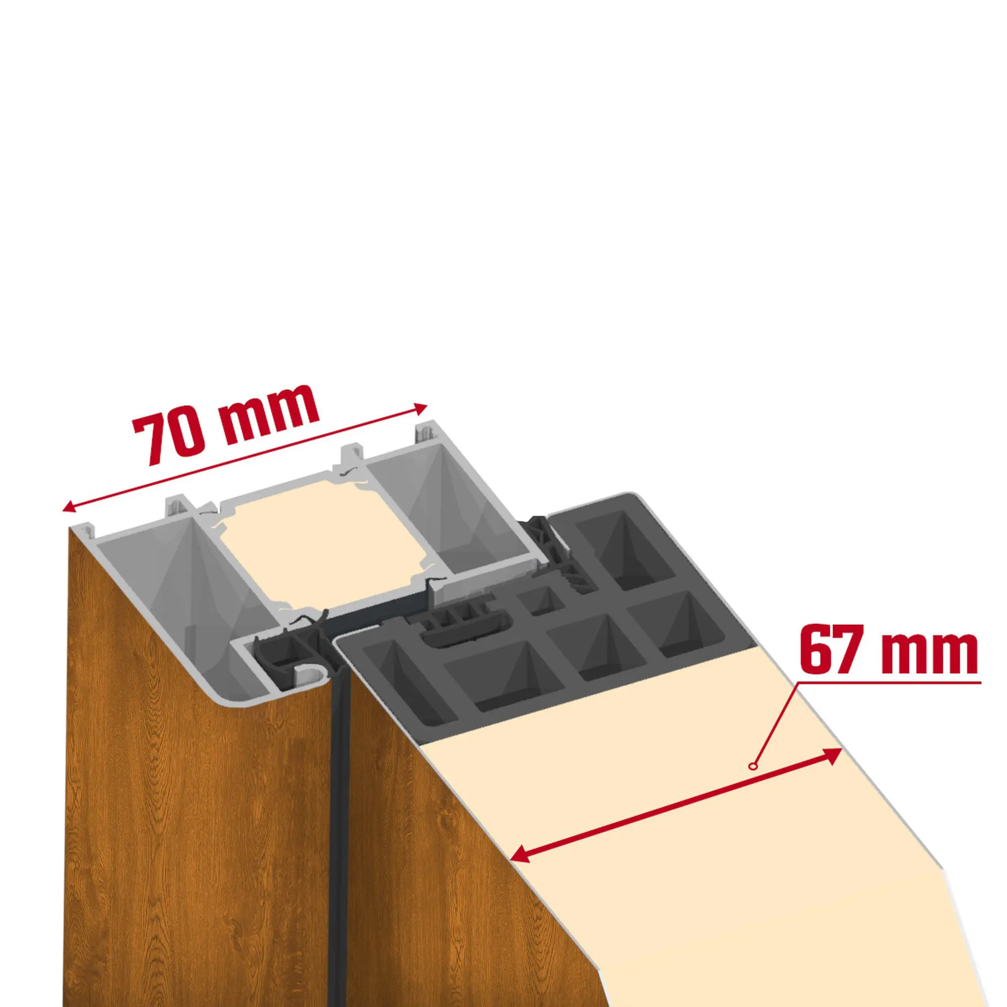 Splendoor Haustür Passivedoor Premium B02 RC2 Golden Oak DIN Links 100 x 210 cm