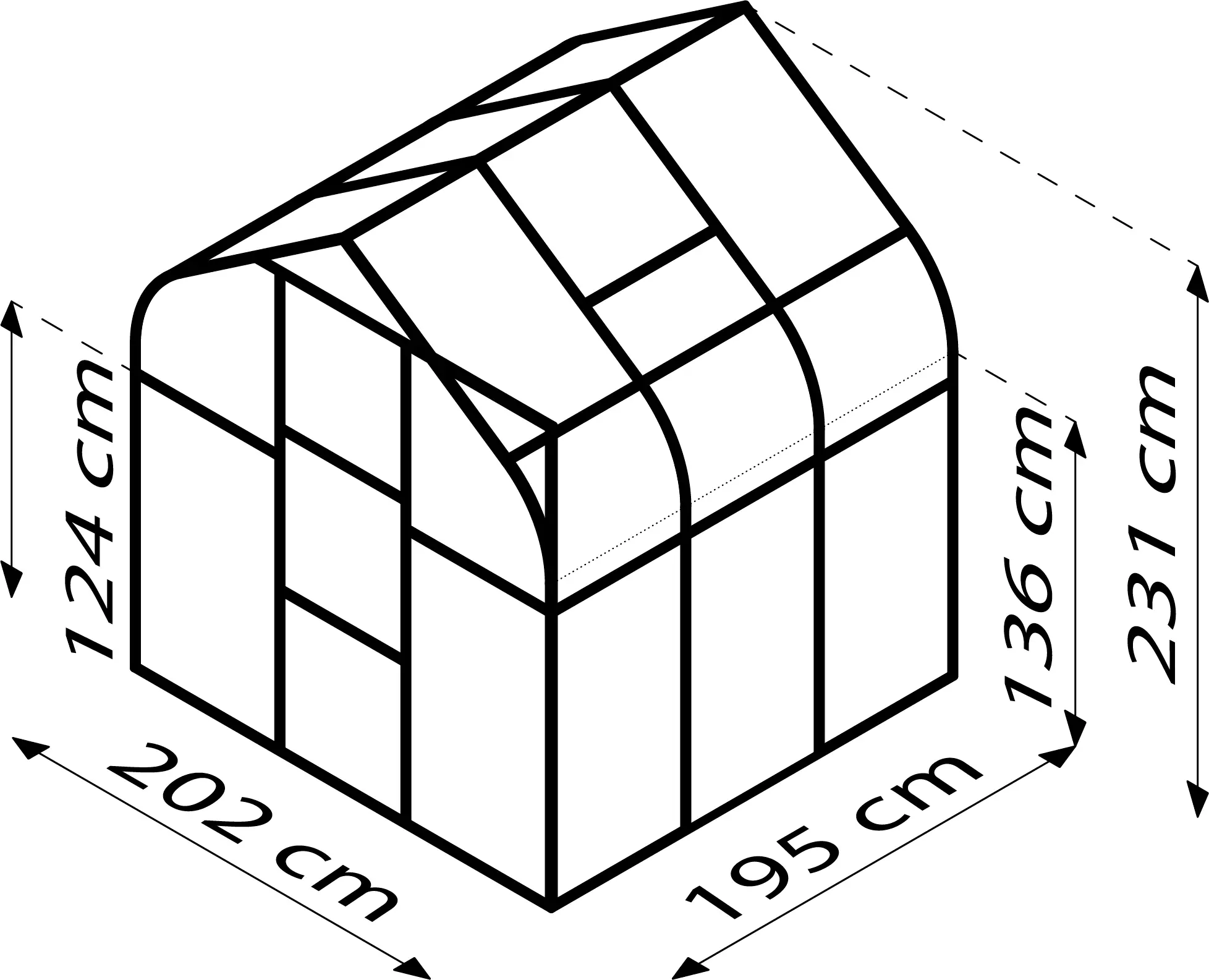 Vitavia Gewächshaus Orion 3800 202 x 195 cm 3 mm Sicherheitsglas