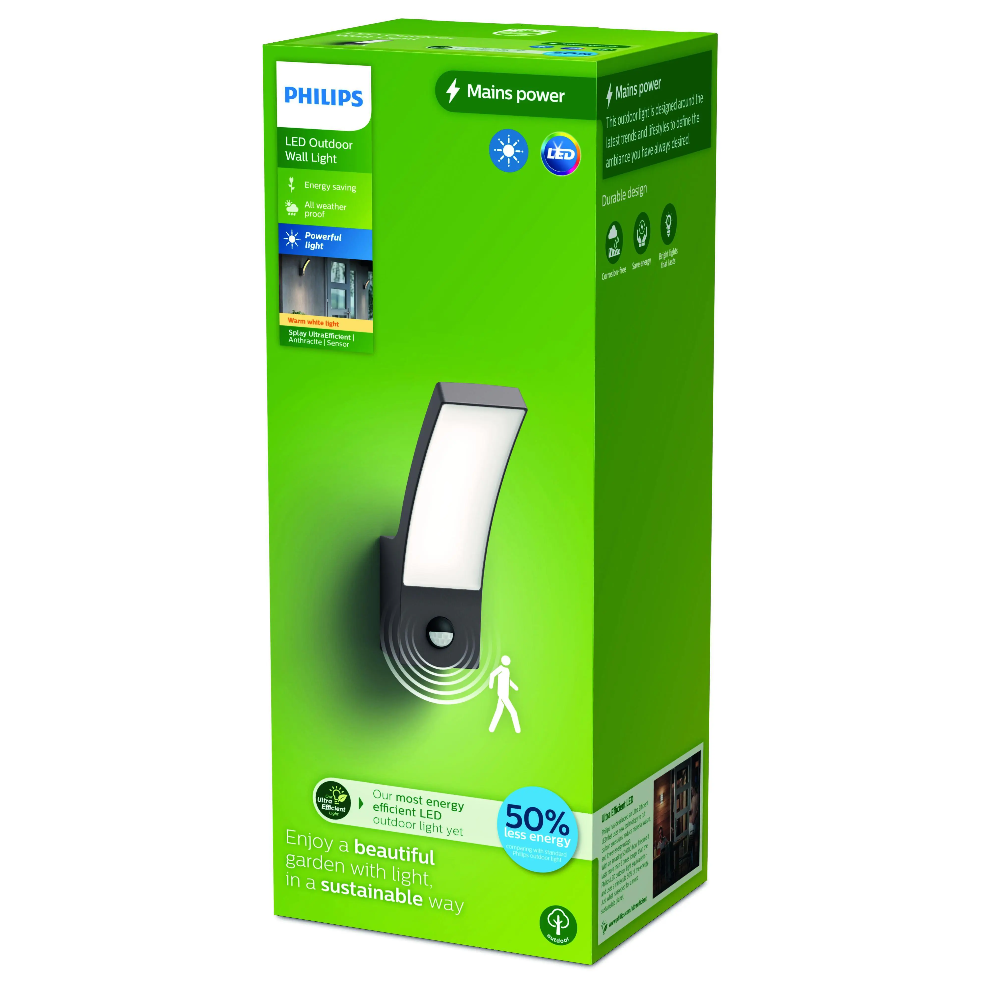 Philips LED Außenwandleuchte Splay anthrazit mit Bewegungssensor warmweiß Philips LED Außenwandleuchte Splay anthrazit mit Bewegungssensor warmweiß