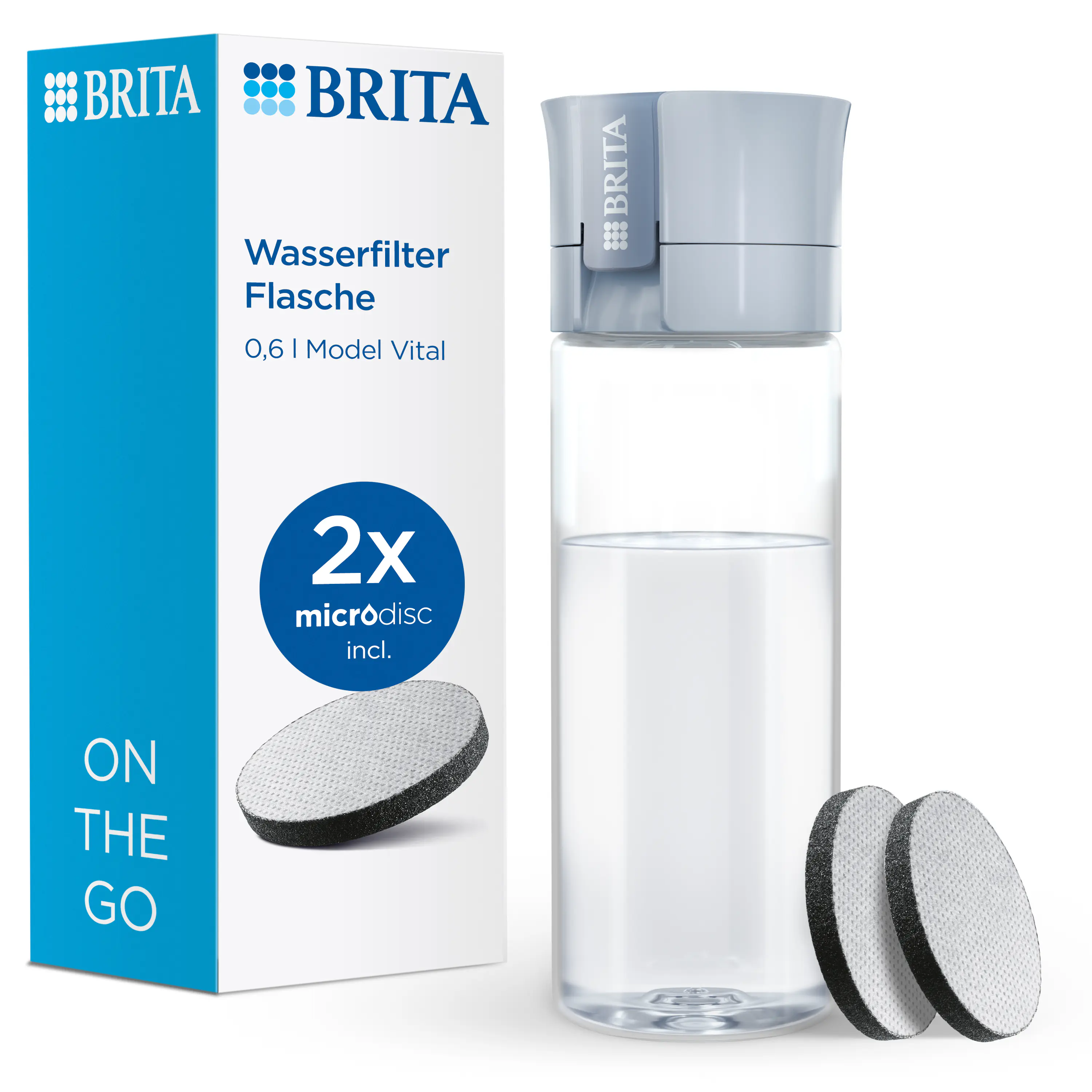 Brita Wasserfilterflasche Model Vital 600 ml hellblau