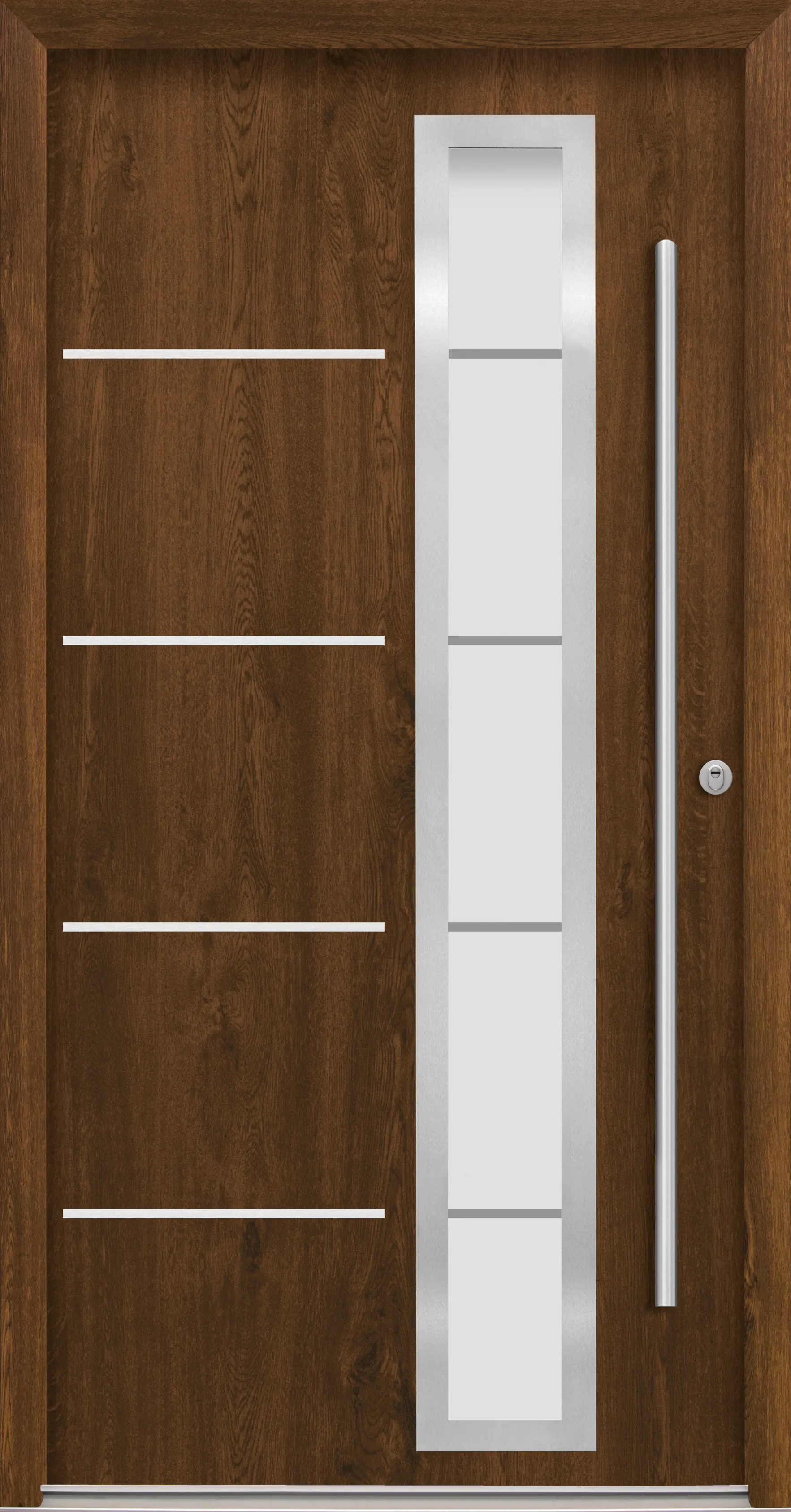 Splendoor Haustür Passivedoor Premium B06 RC2 Nussbaum DIN Rechts 110 x 210 cm
