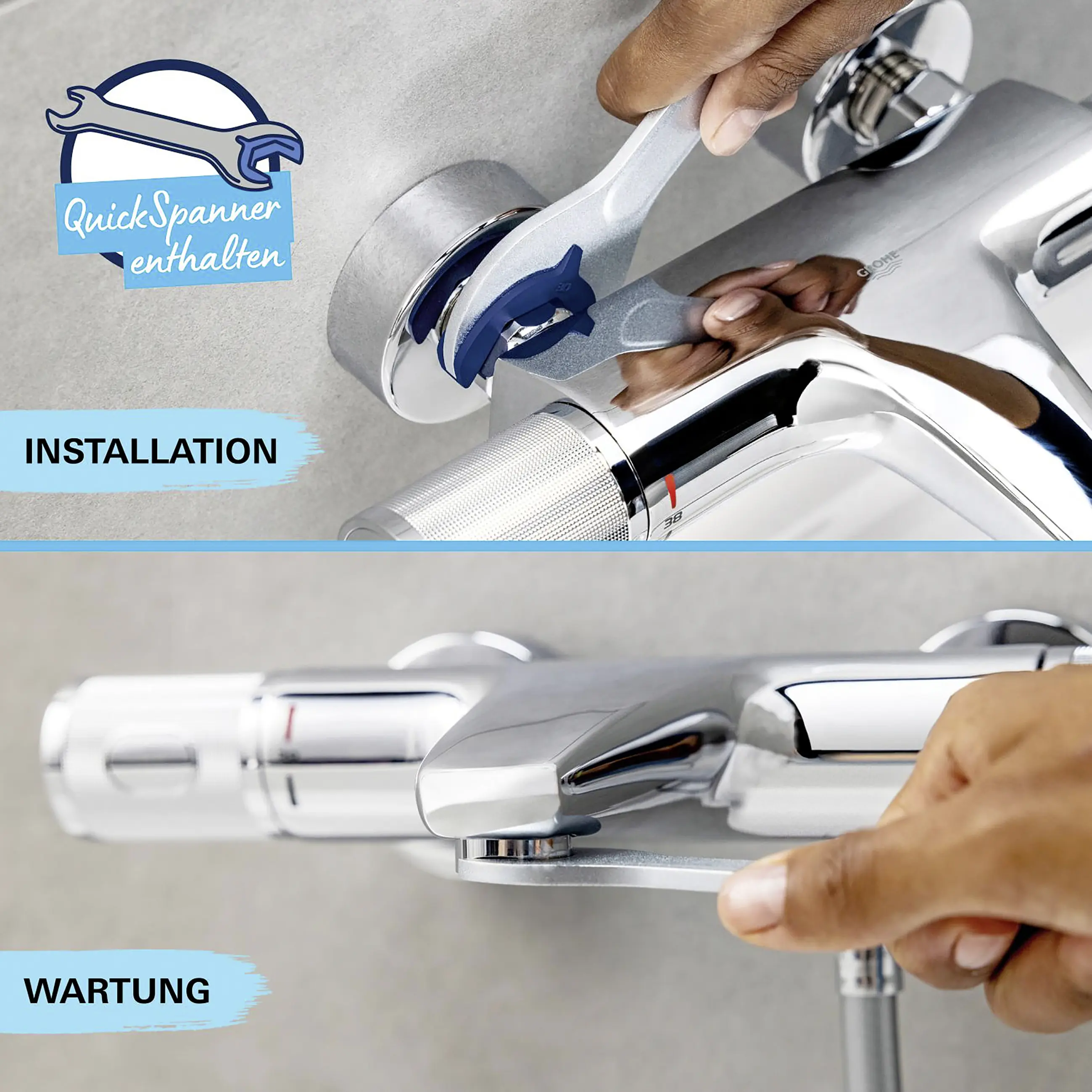 Grohe QuickFix Start Wannenarmatur verchromt