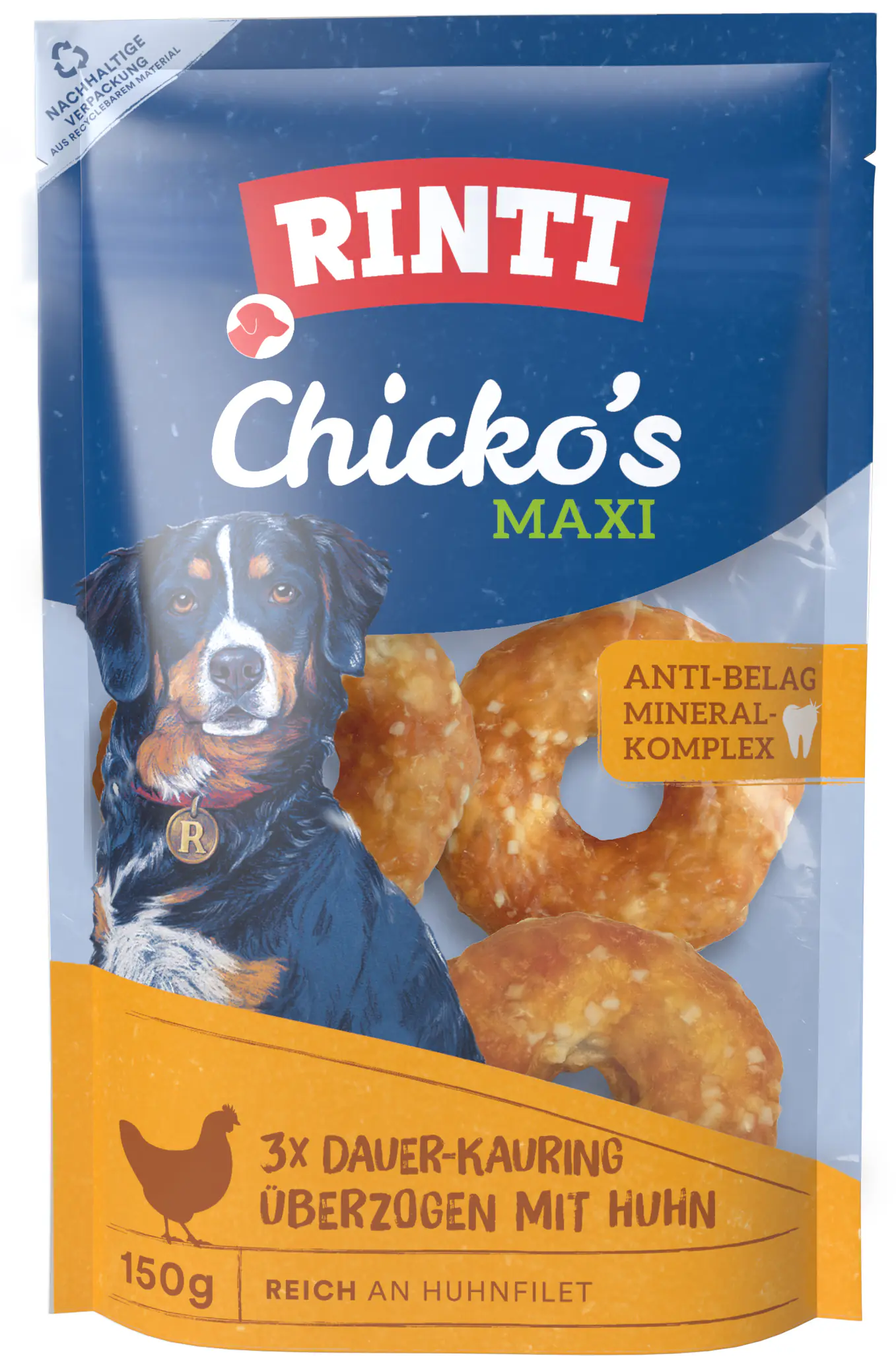 Rinti Chicko Hundesnack Kauring mit Huhn maxi 3 x 50 g Beutel Rinti Chicko Hundesnack Kauring mit Huhn maxi 3 x 50 g Beutel
