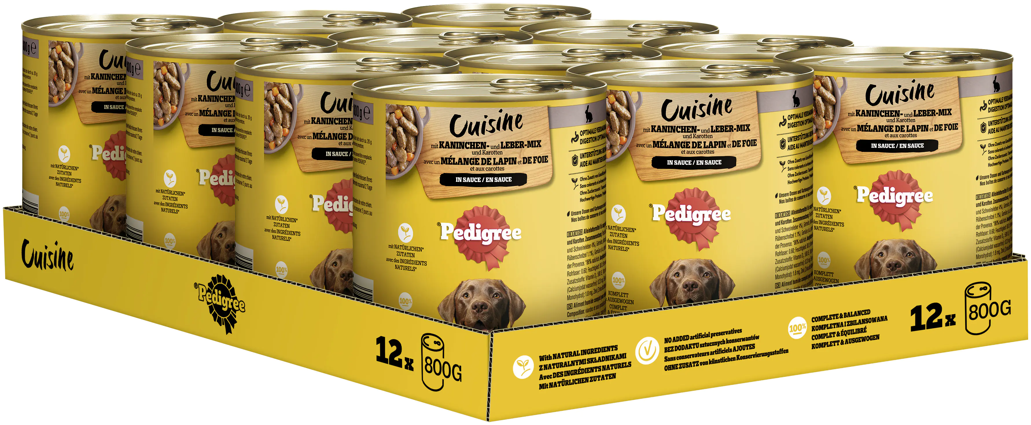 Pedigree Cuisine Hundenassfutter Adult 800 g Kaninchen & Karotten