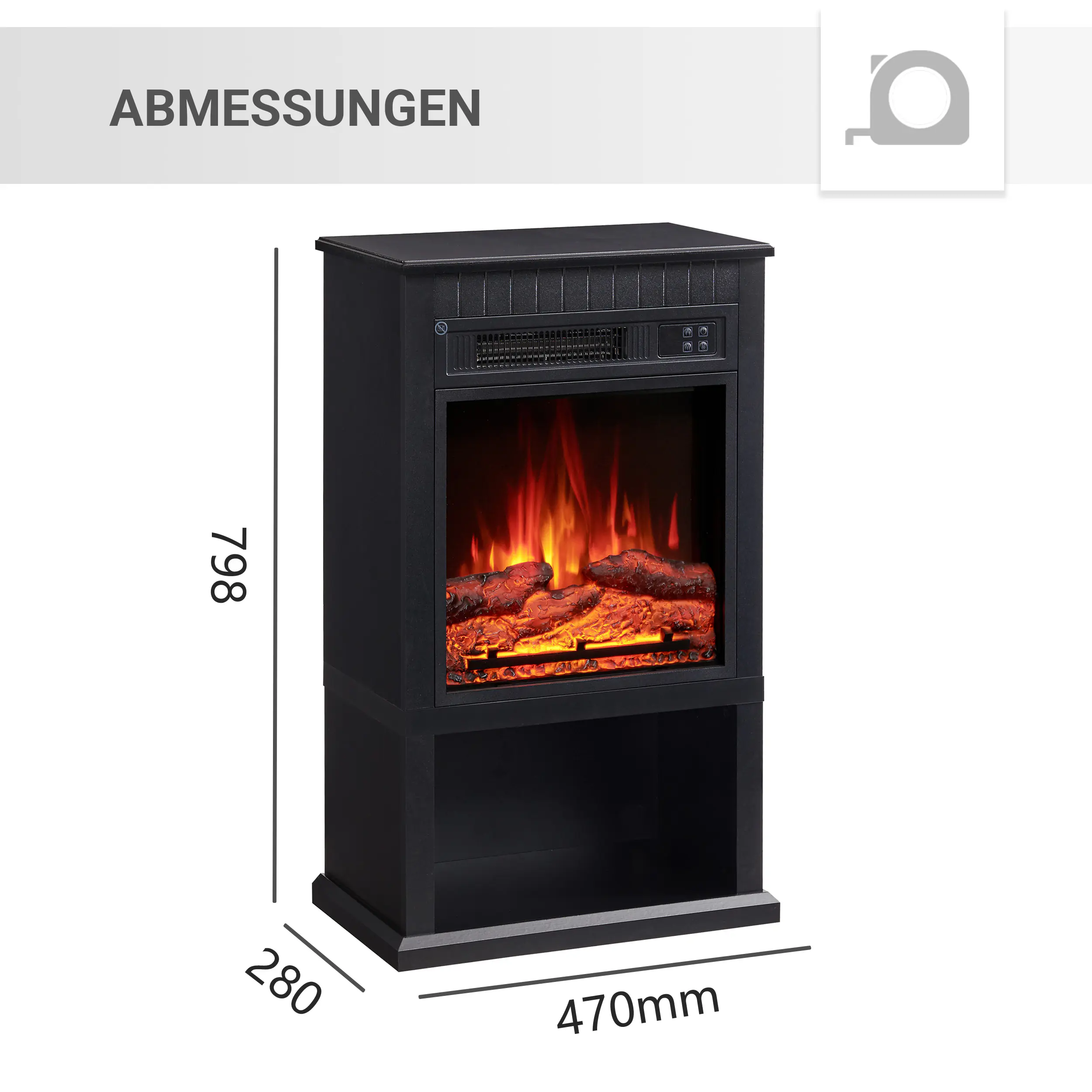 Elektrokamin BALDERIA Ember - Standkamin - schwarz