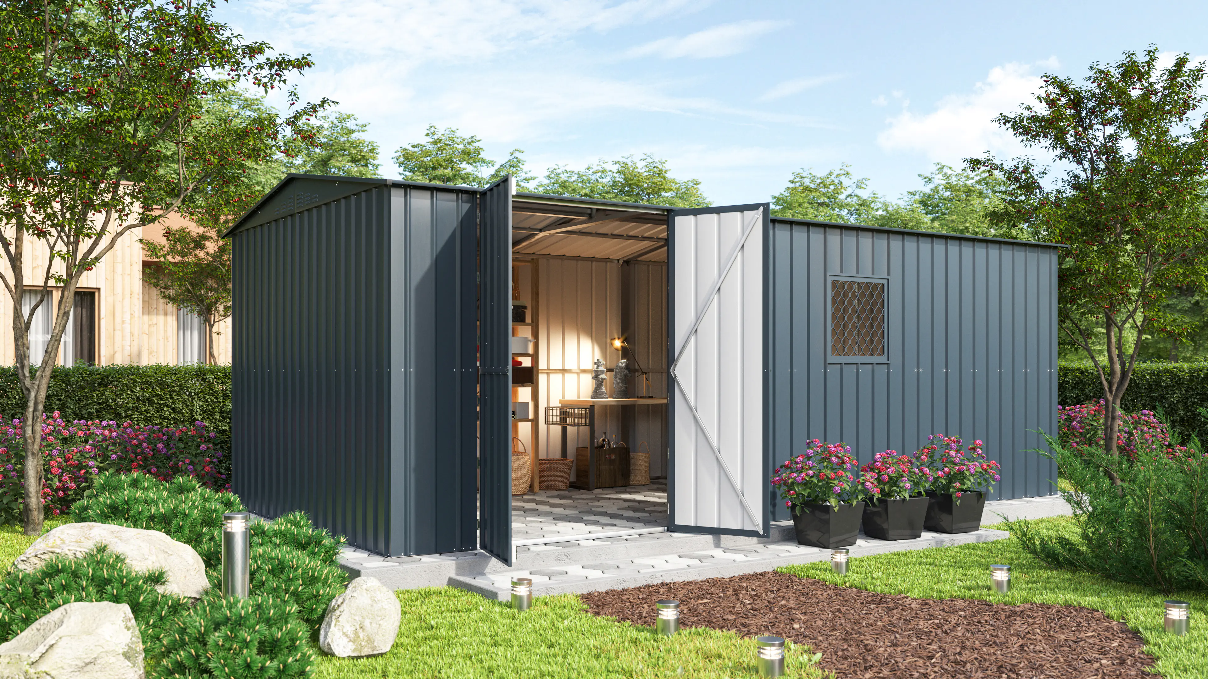 Globel Fenster-Set 1 62 x 62 cm anthrazit Globel Fenster-Set 1 62 x 62 cm anthrazit