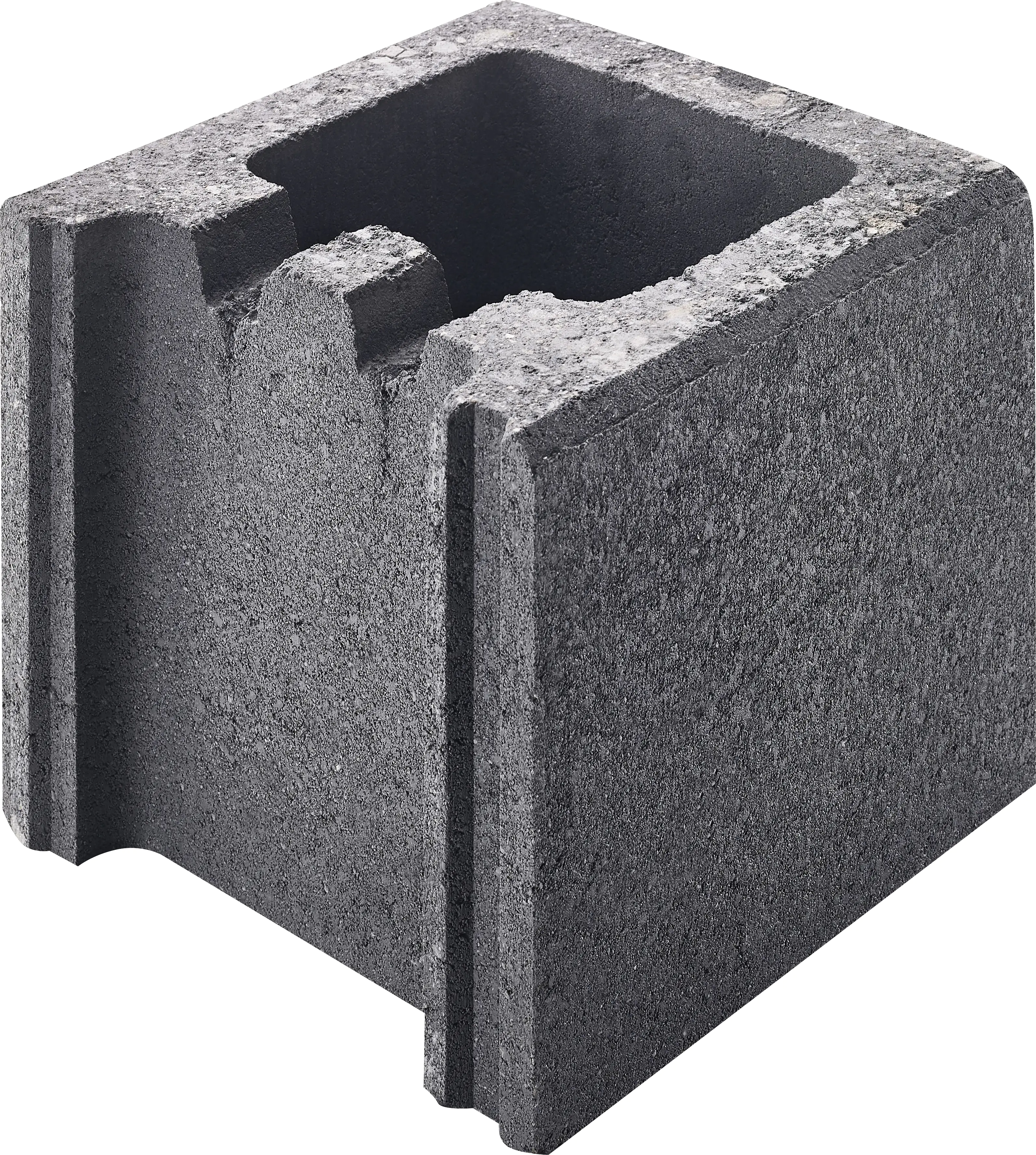 Schalungsstein Endstein 25 x 24 x 20 cm anthrazit