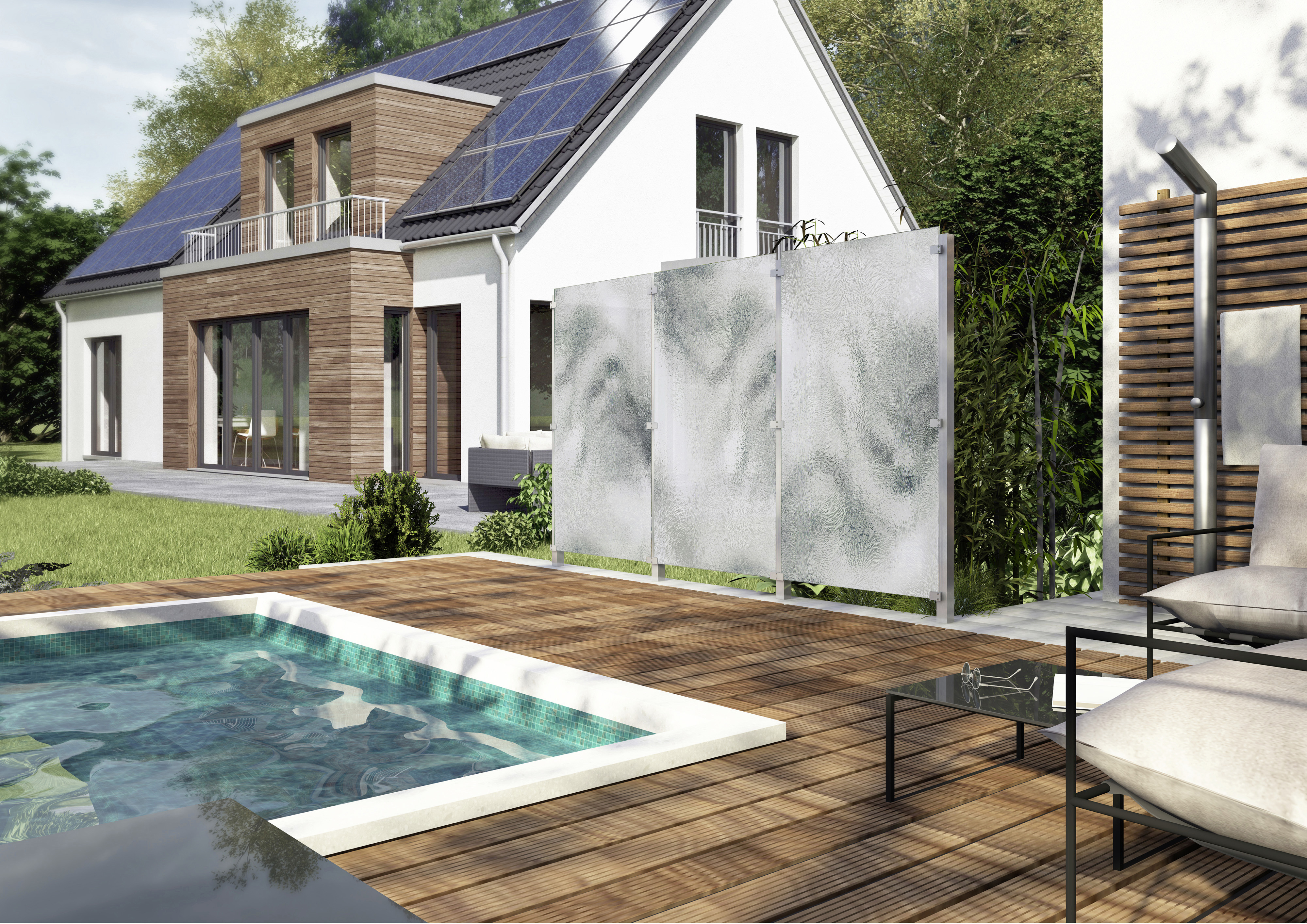 Ambiente Glaszaun B x H: 51,5 cm x 180 cm, gehärtetes 8 mm Glas Ambiente Glaszaun B x H: 51,5 cm x 180 cm, gehärtetes 8 mm Glas