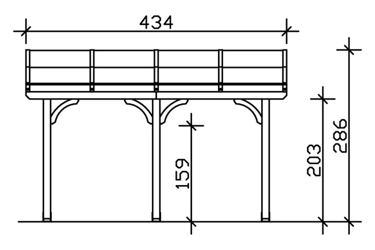 SKAN HOLZ Terrassenüberdachung Venezia 434 x 289 cm lasiert in Schiefergrau