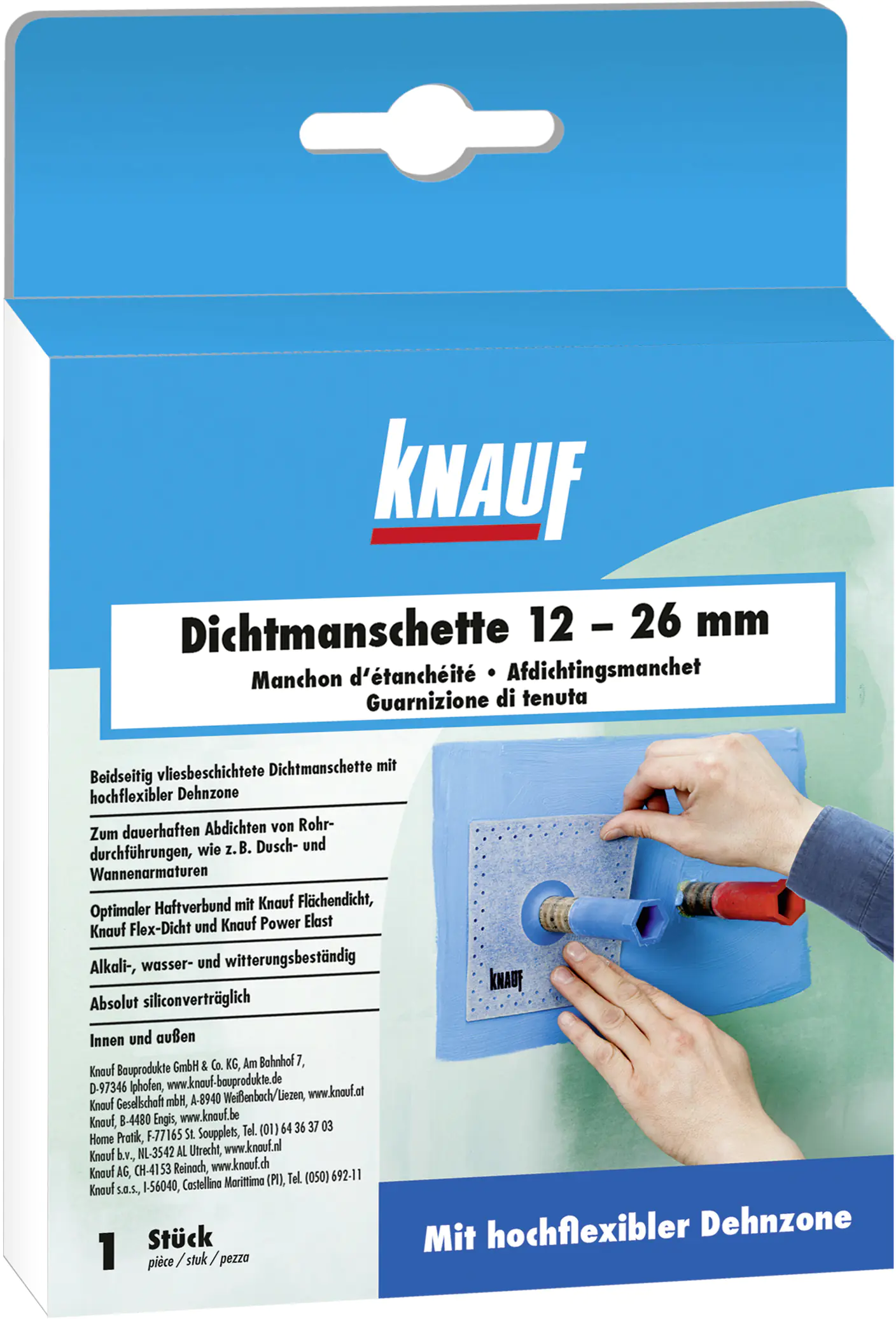Knauf Dichtmanschette blau, 10 x 10 cm