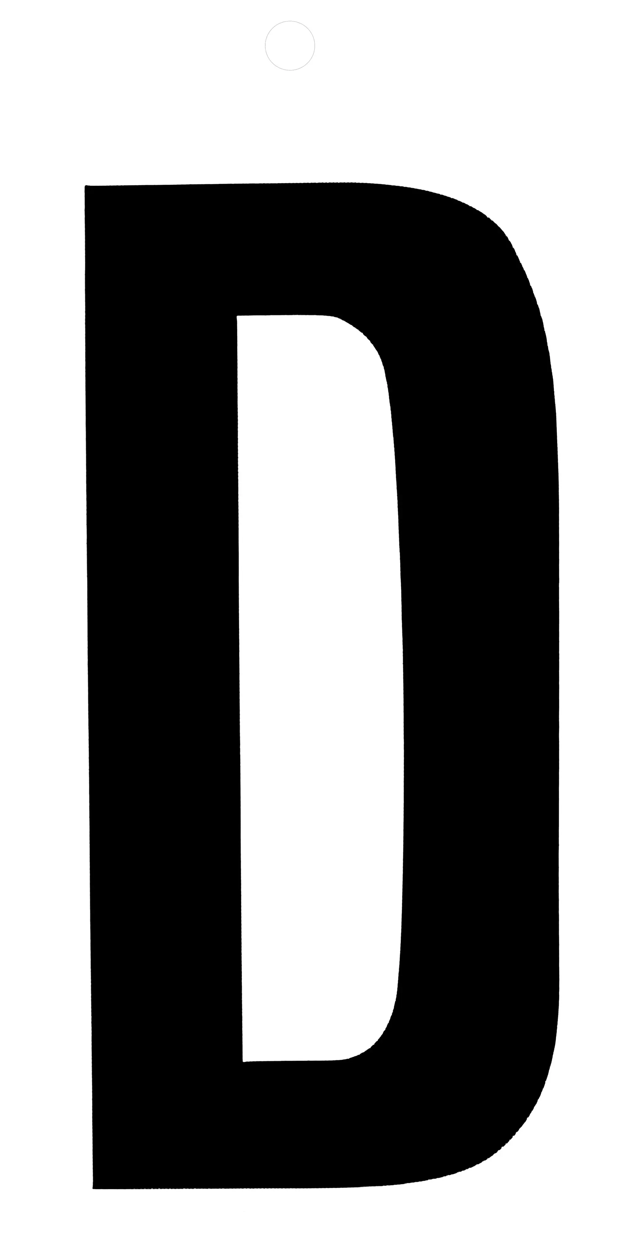 Conmetall Aufkleber Buchstabe D PVC 10 x 6 cm schwarz 