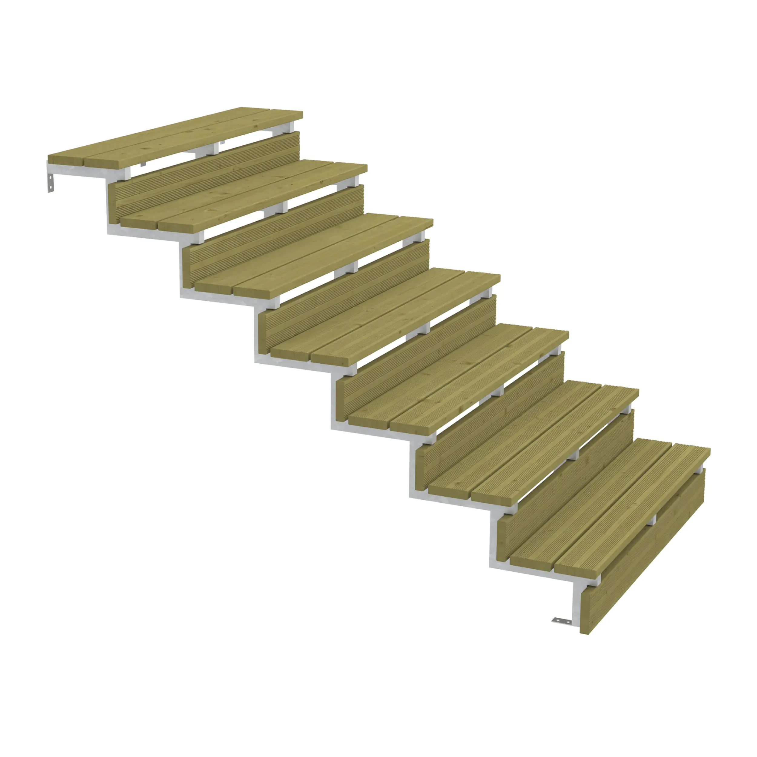 Plus Stahltreppenwange verzinkt 17 cm Stufenhöhe mit Beschlag