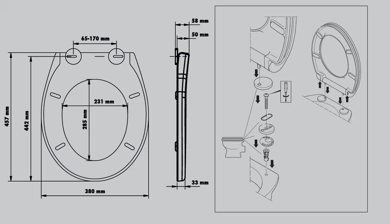 Primaster WC-Sitz mit Absenkautomatik Havanna weiß