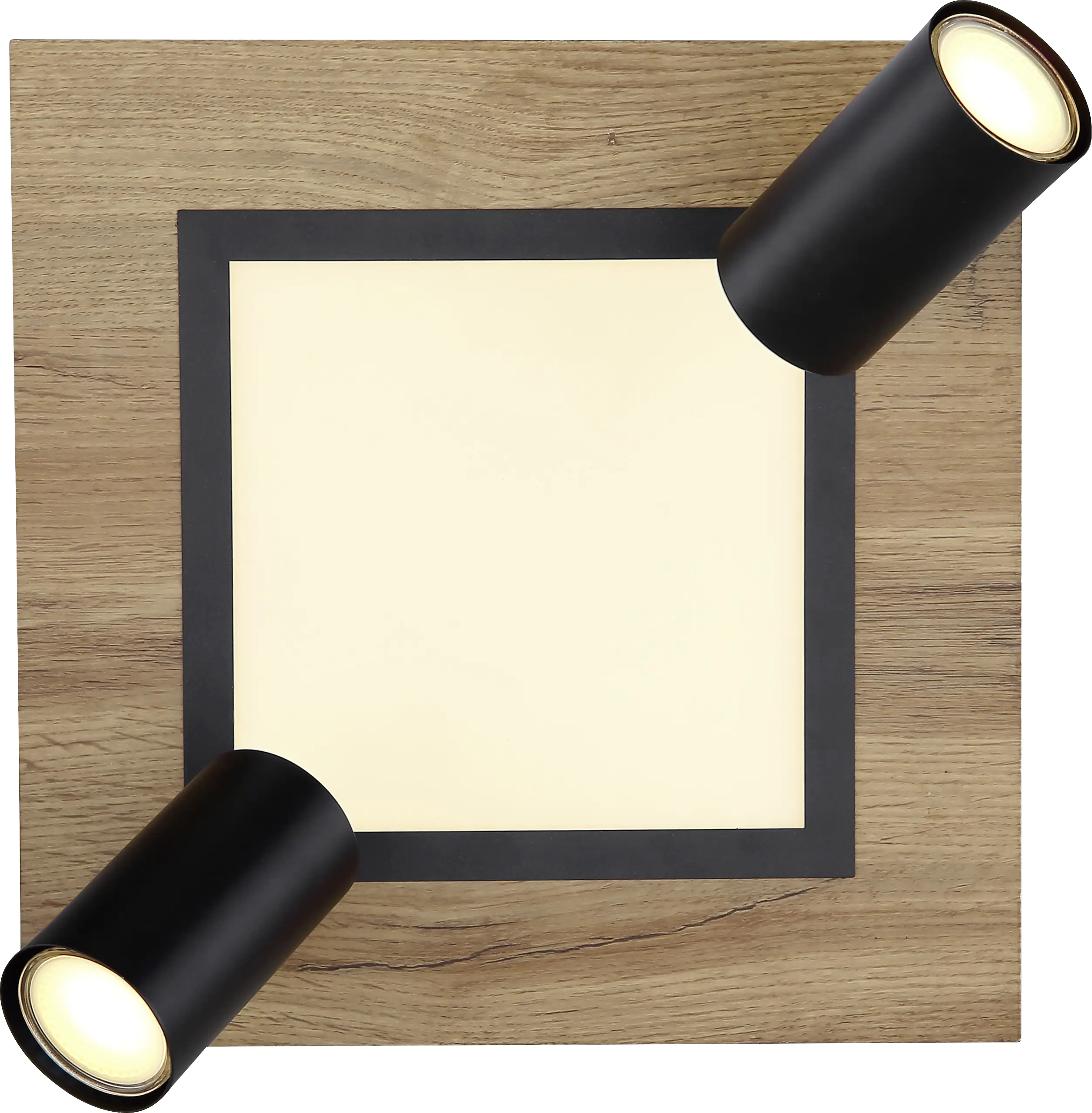 Globo LED Deckenleuchte Ulla 2er GU10 Spot 5 W 12 W holzoptik schwarz